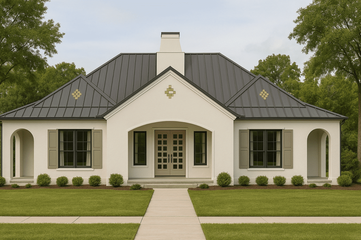 Modern French Home Plan - 3-Bed, 2.5-Bath, 2400 SF