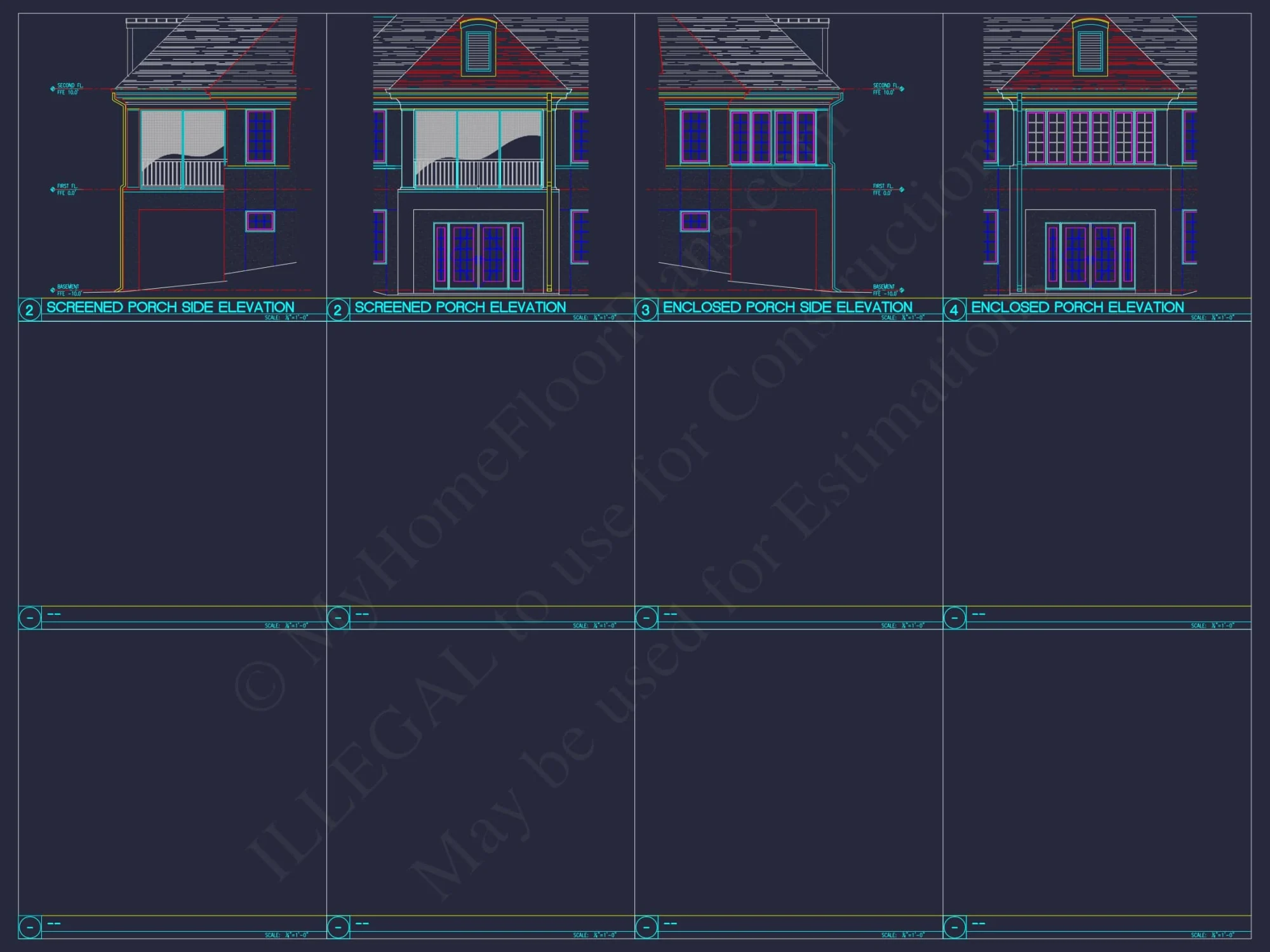 Elegant Duplex House Plan with Colonial Revival Architecture