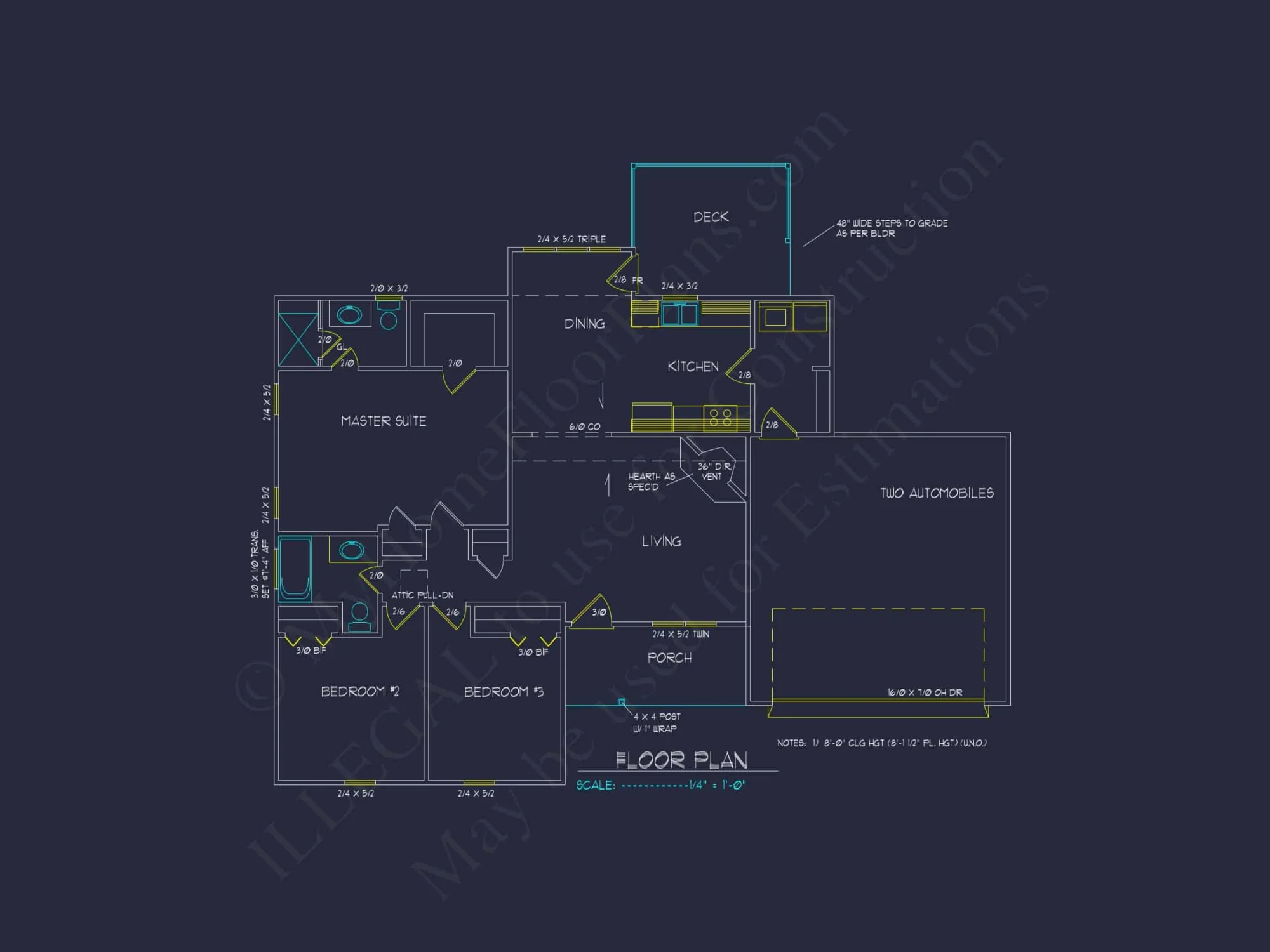 Craftsman Ranch House Plan with Open Floor Layout & CAD Designs