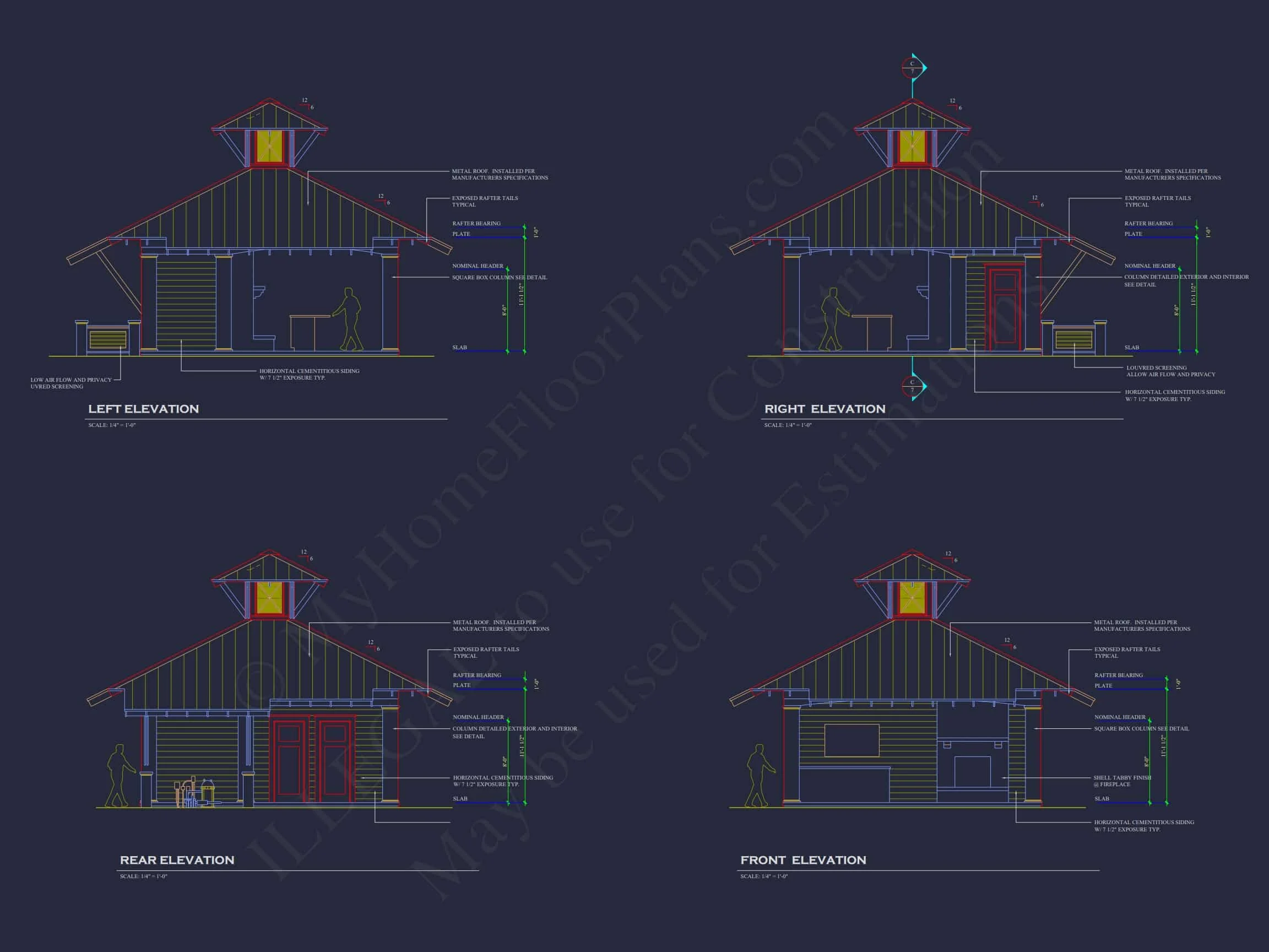 19-2288 POOLHOUSE PLAN - Modern Pool House Plan with Floor Plan and CAD Designs 8 Modern Pool House Plan with Floor Plan and CAD Designs