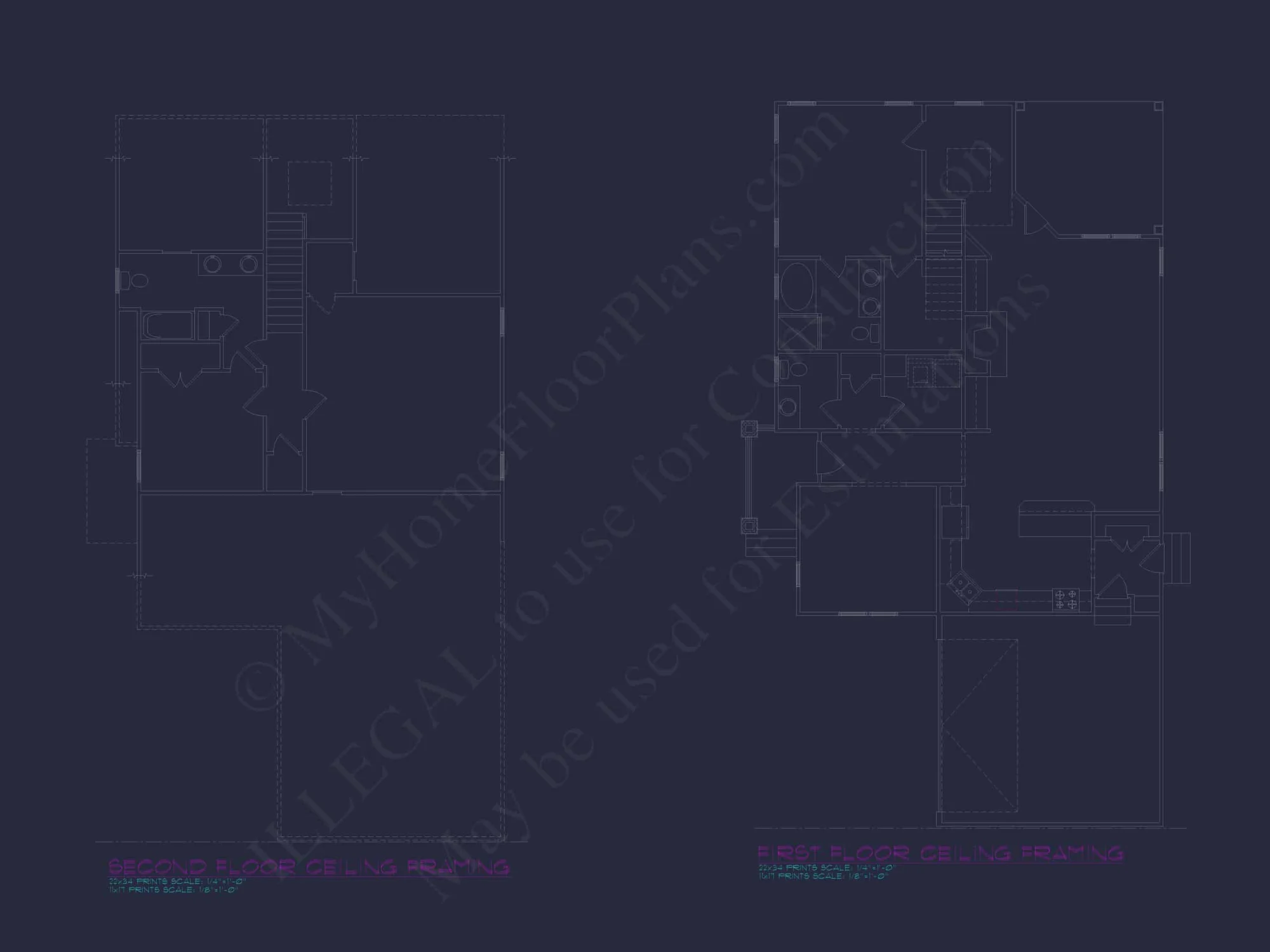 Modern 1.5-Story Duplex House Plan with CAD Designs & Vaulted Living Spaces