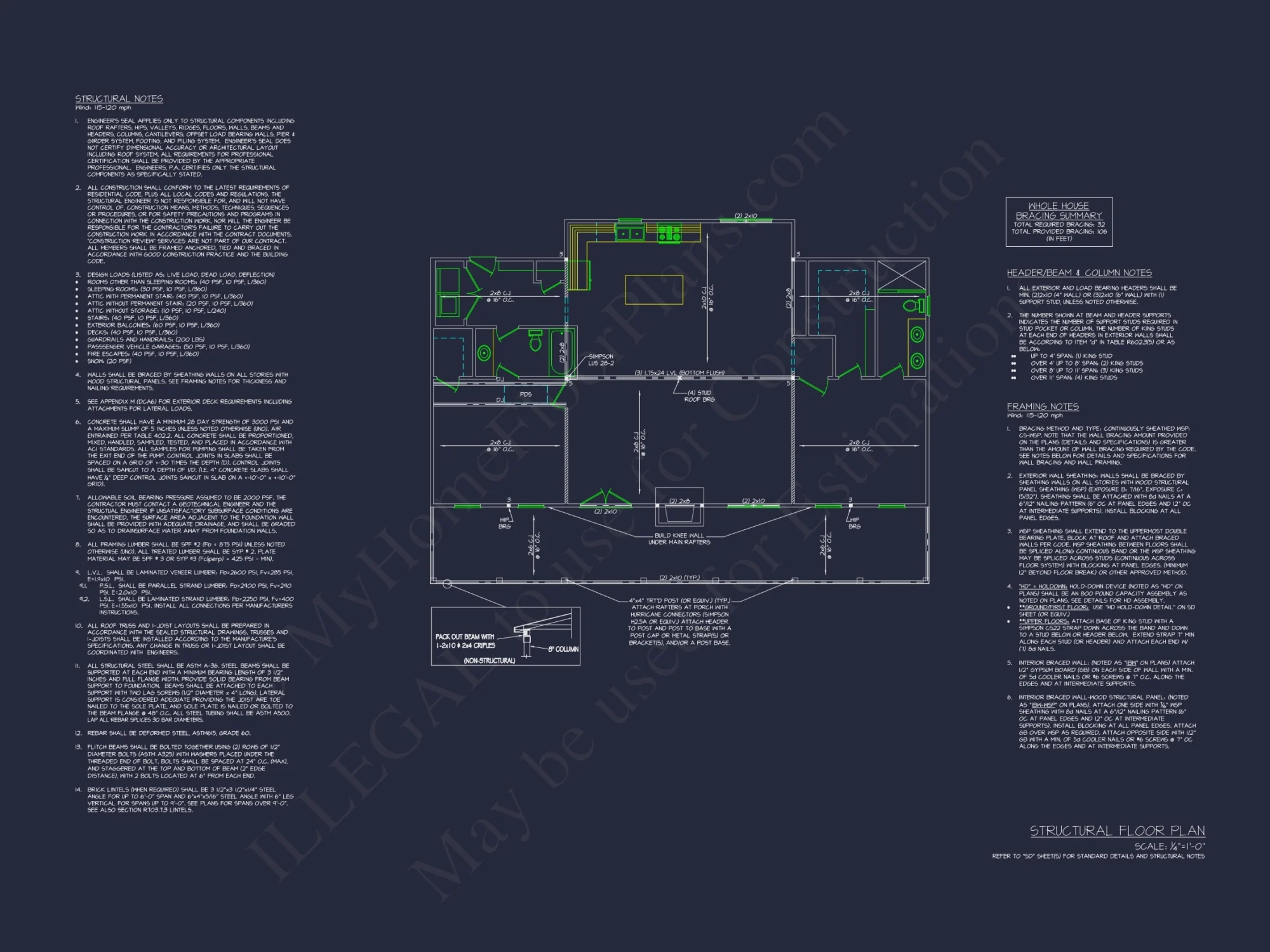 1-Story House Plan with CAD Designs and Open Floor Layout