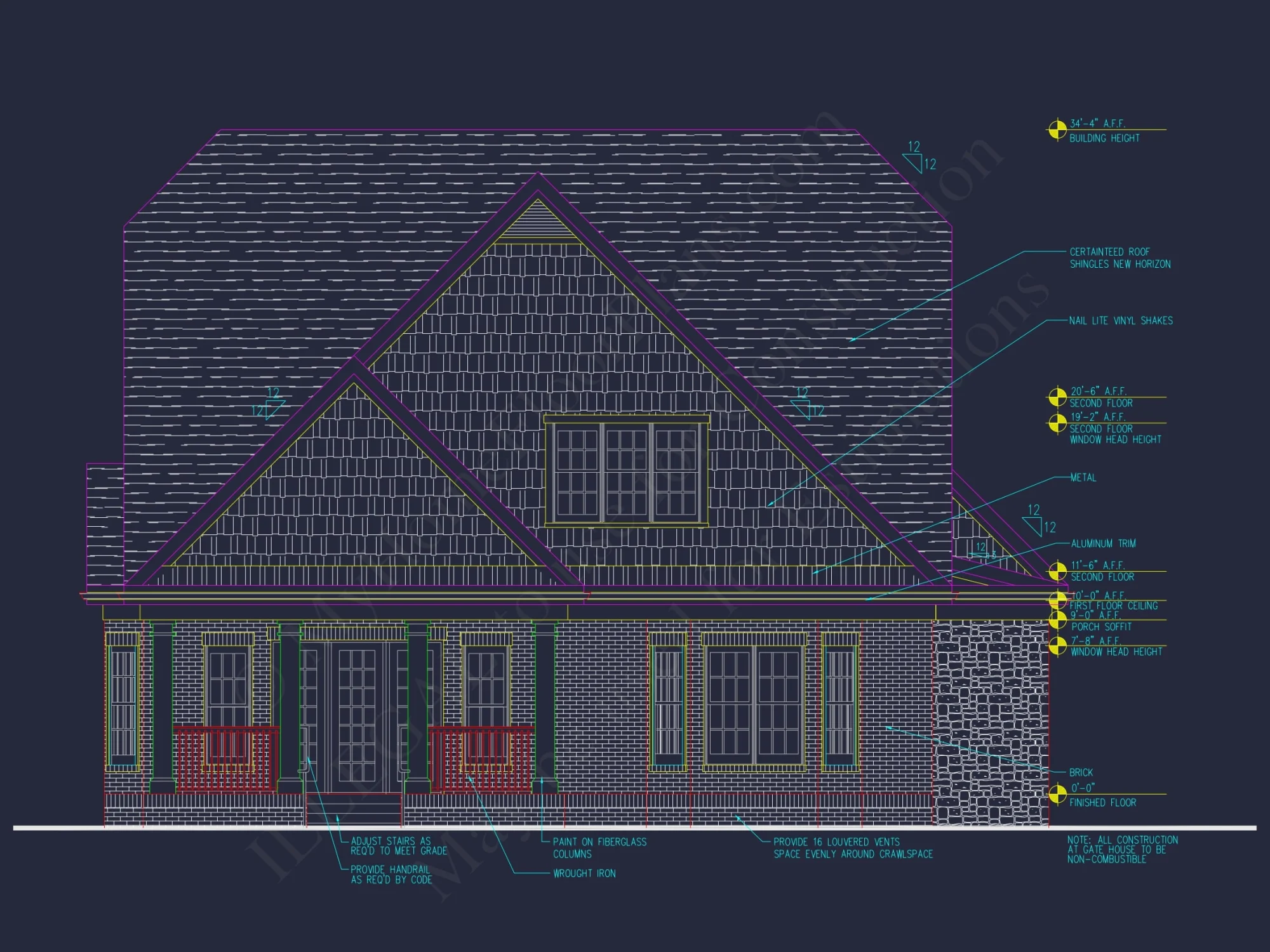 Beautiful 2-Story Home Floor Plan with Vaulted Ceilings & CAD Blueprints