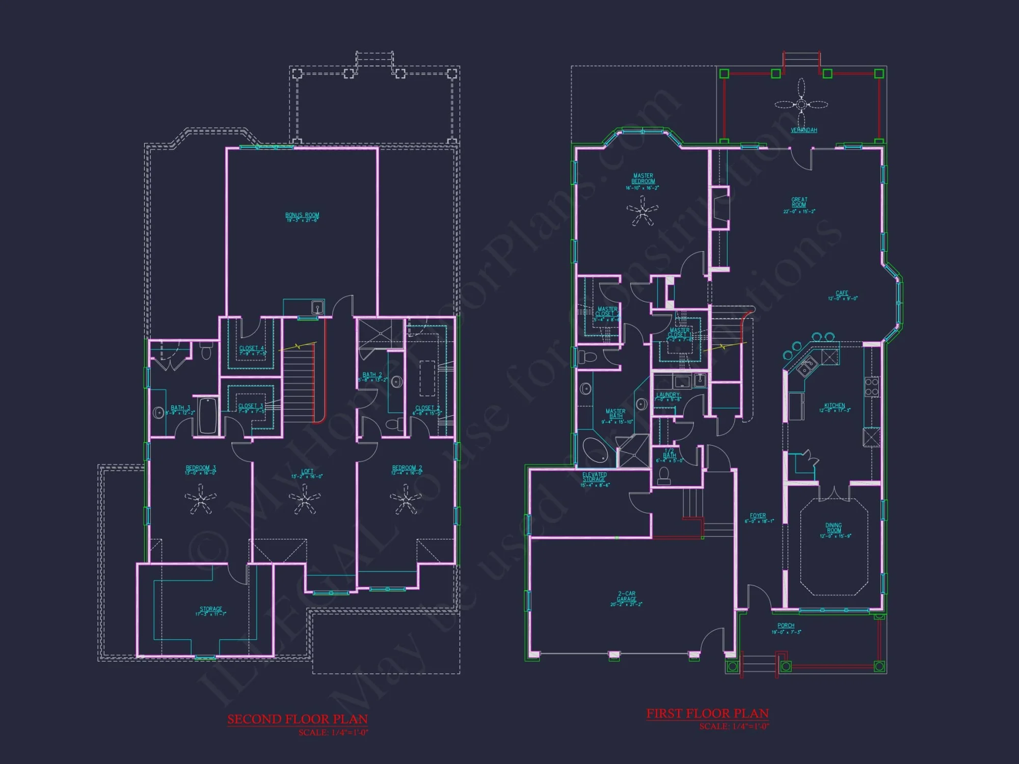 Beautiful 2-Story Home Floor Plan with Vaulted Ceilings & CAD Blueprints