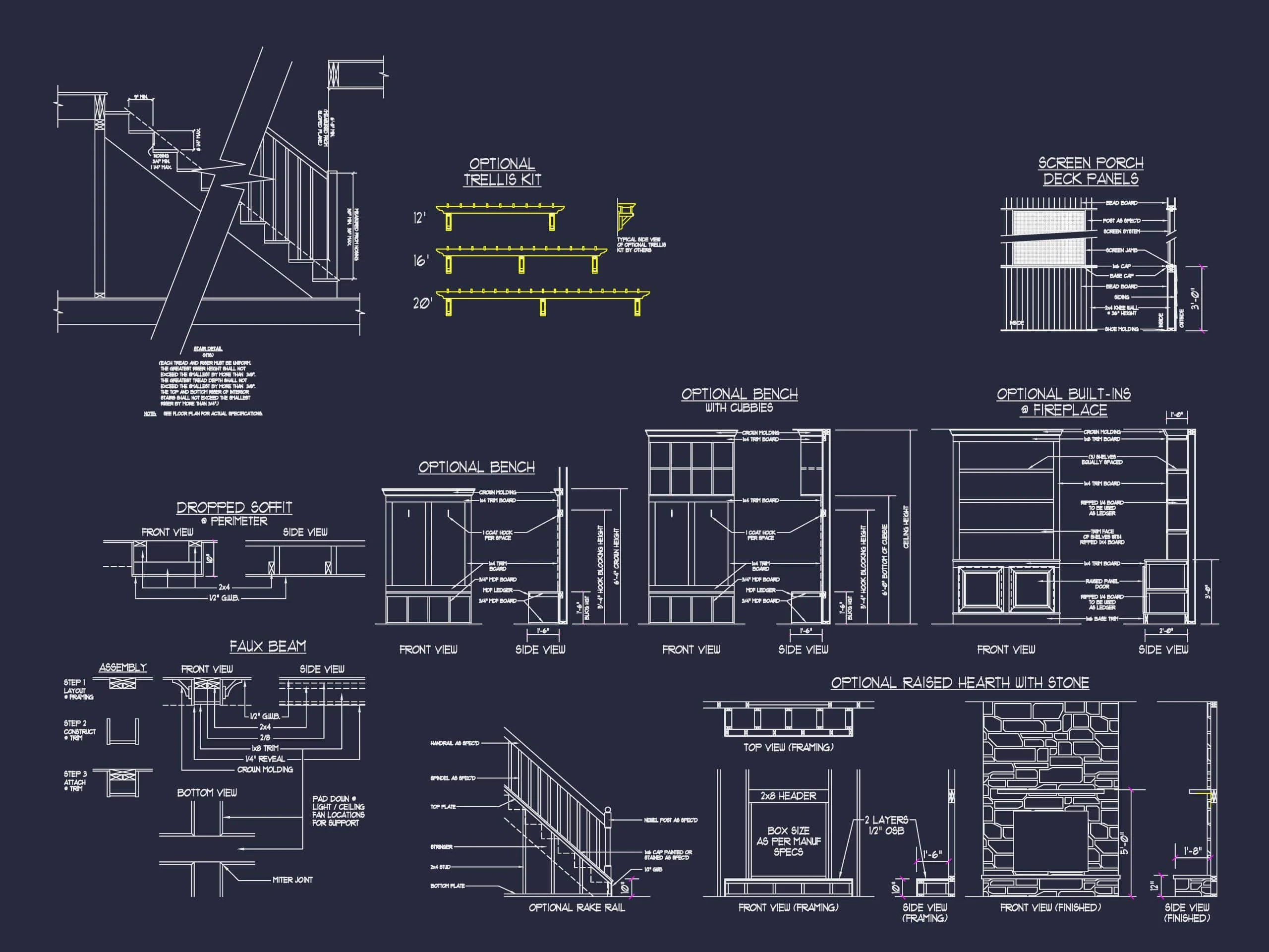 19-1460 HOUSE PLAN - Charming House Plan with CAD Blueprint and Modern Designs 12 Charming 1-Story House Plan with Craftsman Design & CAD Blueprints