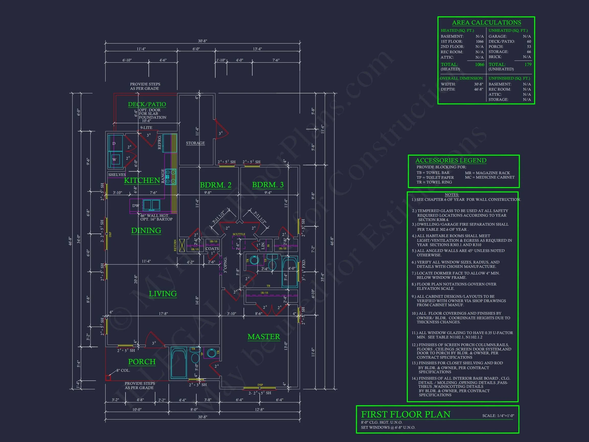 14-1901 HOUSE PLAN - Stylish House Blueprint: Bungalow Floor Plan Design with CAD 7 Stylish Home Blueprint: Bungalow Floor Plan Design with CAD