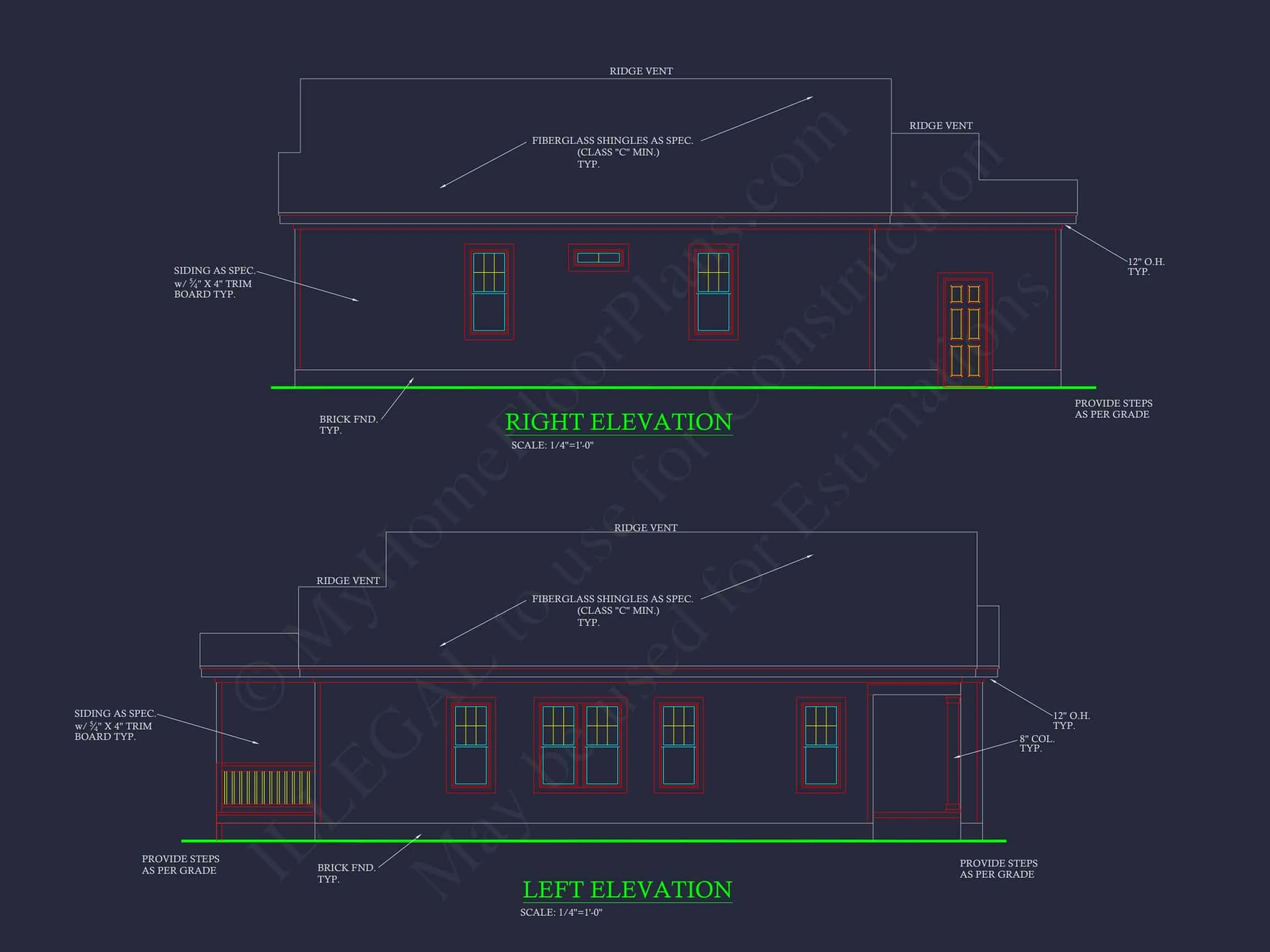 14-1901 HOUSE PLAN - Stylish House Blueprint: Bungalow Floor Plan Design with CAD 9 Stylish Home Blueprint: Bungalow Floor Plan Design with CAD