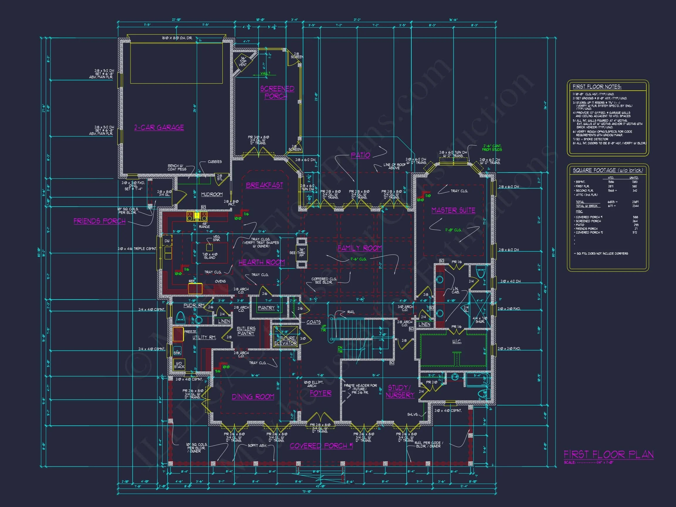 11-1969 HOUSE PLAN - Elegant House Plan - Luxury Floor Plan & CAD Design Blueprint 12 Elegant house Plan - Luxury Floor Plan & CAD Design Blueprint