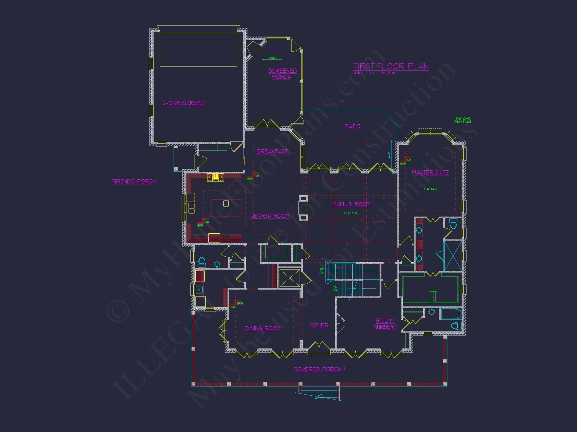 11-1969 HOUSE PLAN - Elegant House Plan - Luxury Floor Plan & CAD Design Blueprint 3 Elegant house Plan - Luxury Floor Plan & CAD Design Blueprint