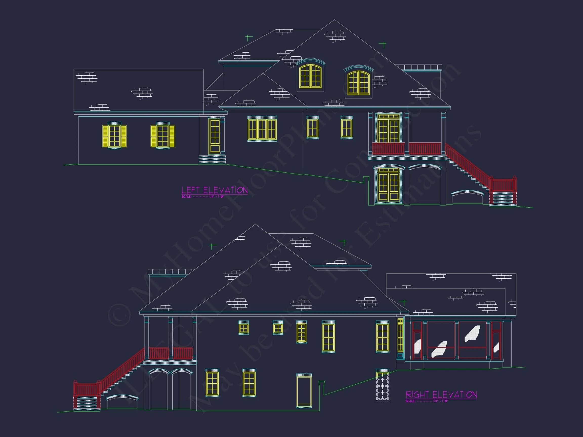 11-1969 HOUSE PLAN - Elegant House Plan - Luxury Floor Plan & CAD Design Blueprint 7 Elegant house Plan - Luxury Floor Plan & CAD Design Blueprint
