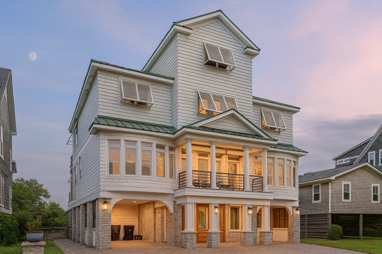 Luxury 3-Story House Plan with Modern Coastal Design & Ocean Views