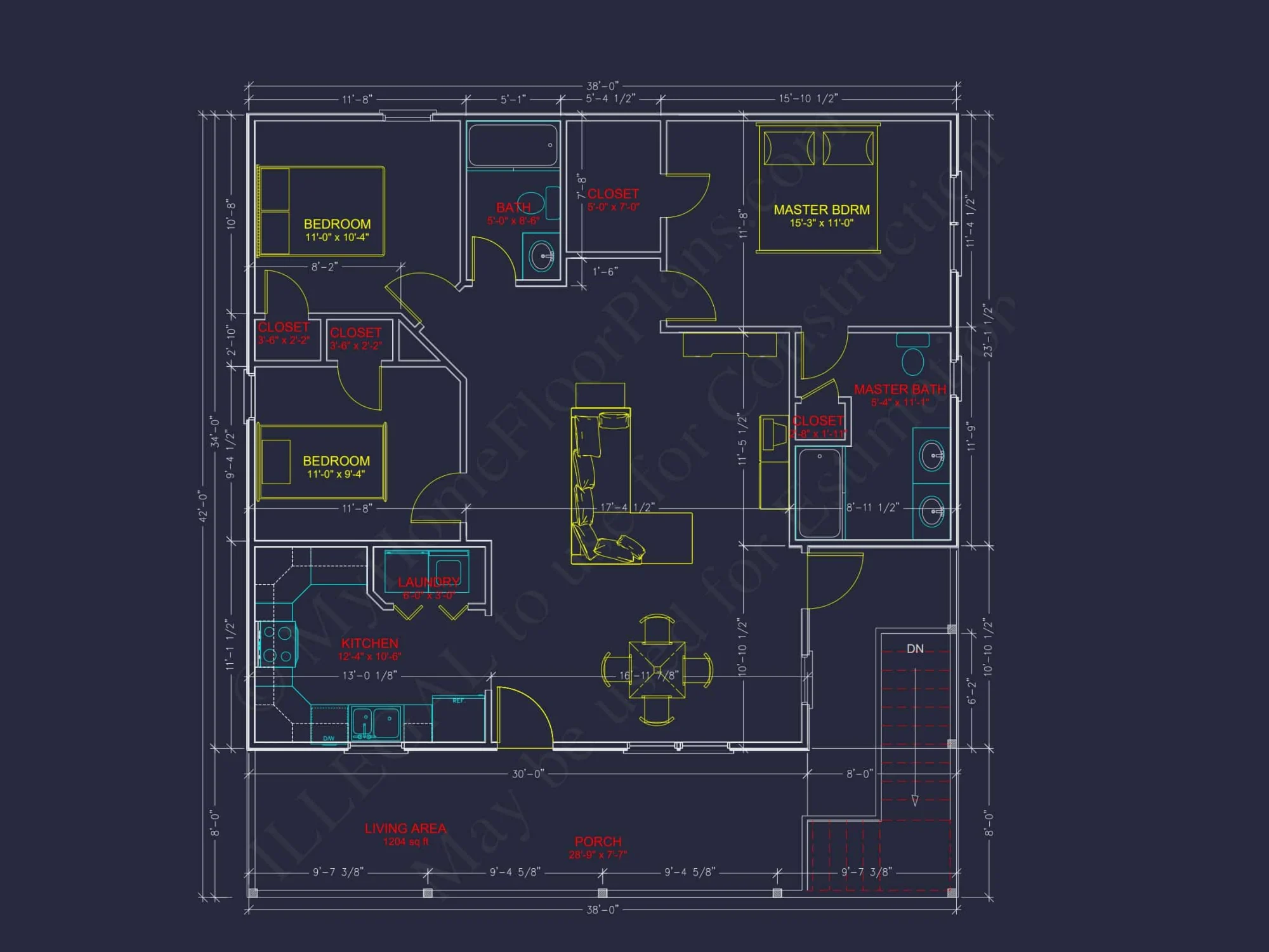 Coastal Home Plan with 3 Bedrooms, 2 Baths & CAD Designs
