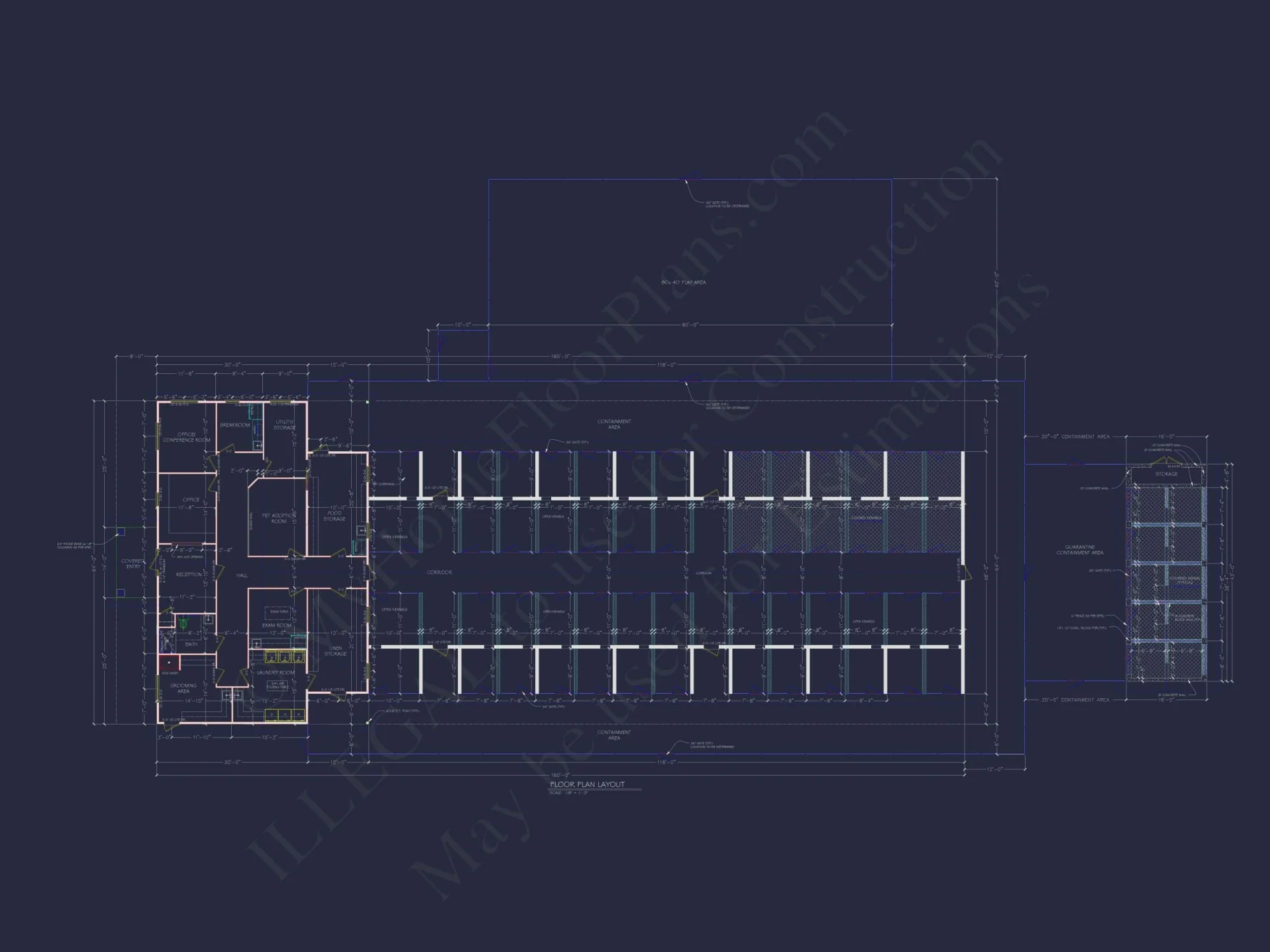 Dog Kennel Floor Plan with 6,148 Sq Ft of Heated Space