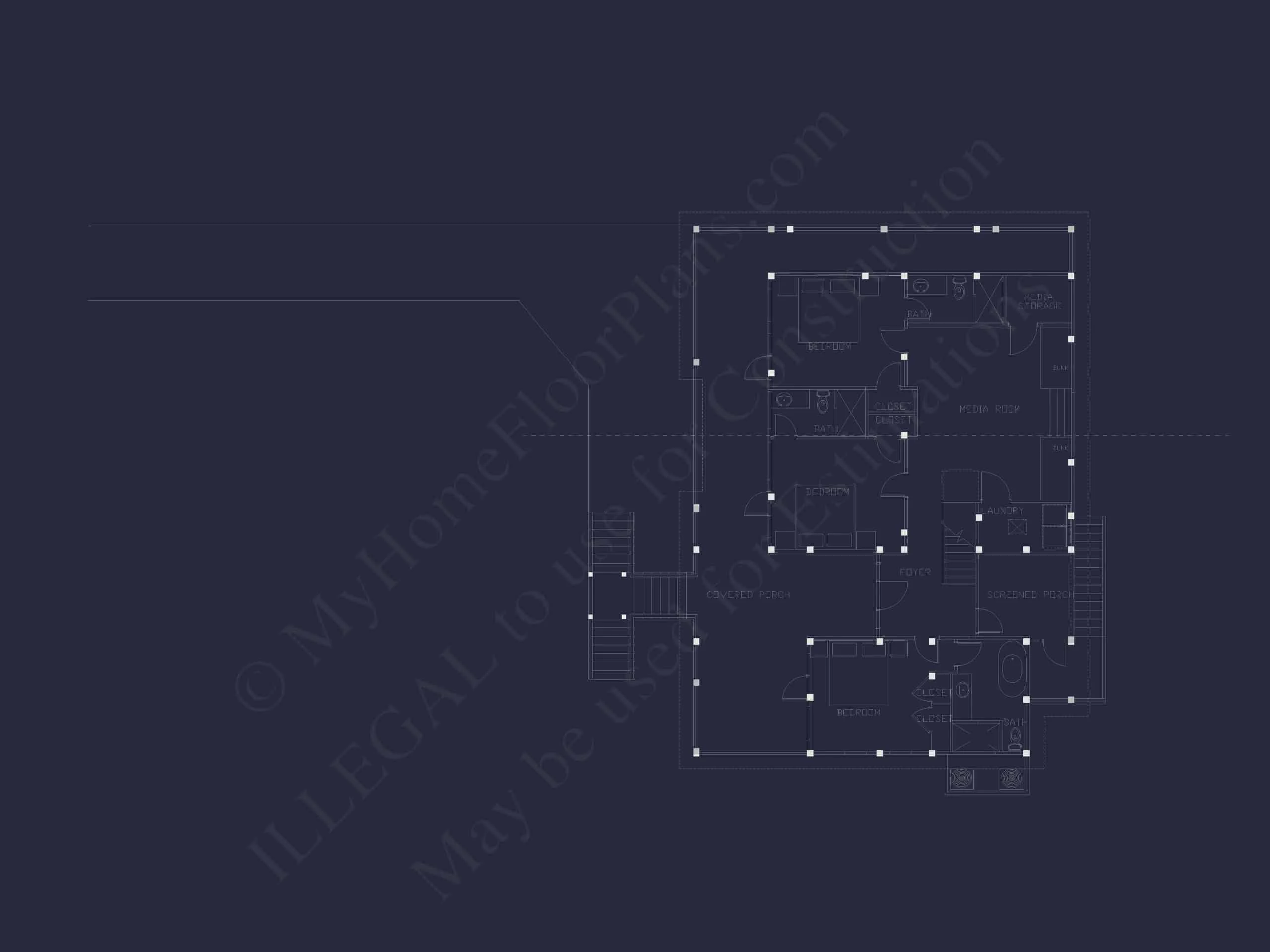 15-1024 HOUSE PLAN - Modern Beach House Plan with Spacious Floor Design 9 Modern Beach Home Plan with Spacious Floor Design