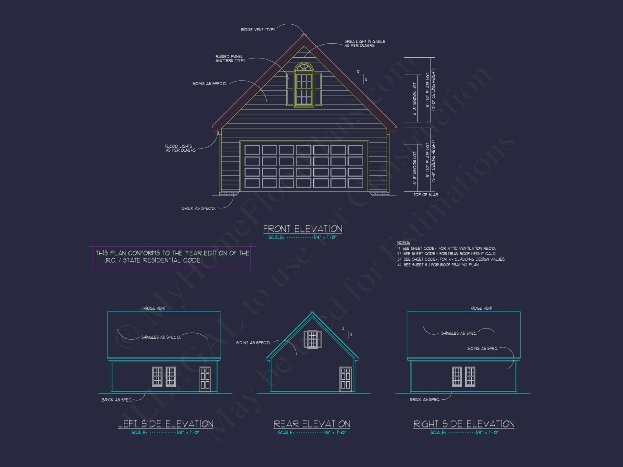 24x30 Garage Floor Plan with Attic and CAD Blueprint Designs