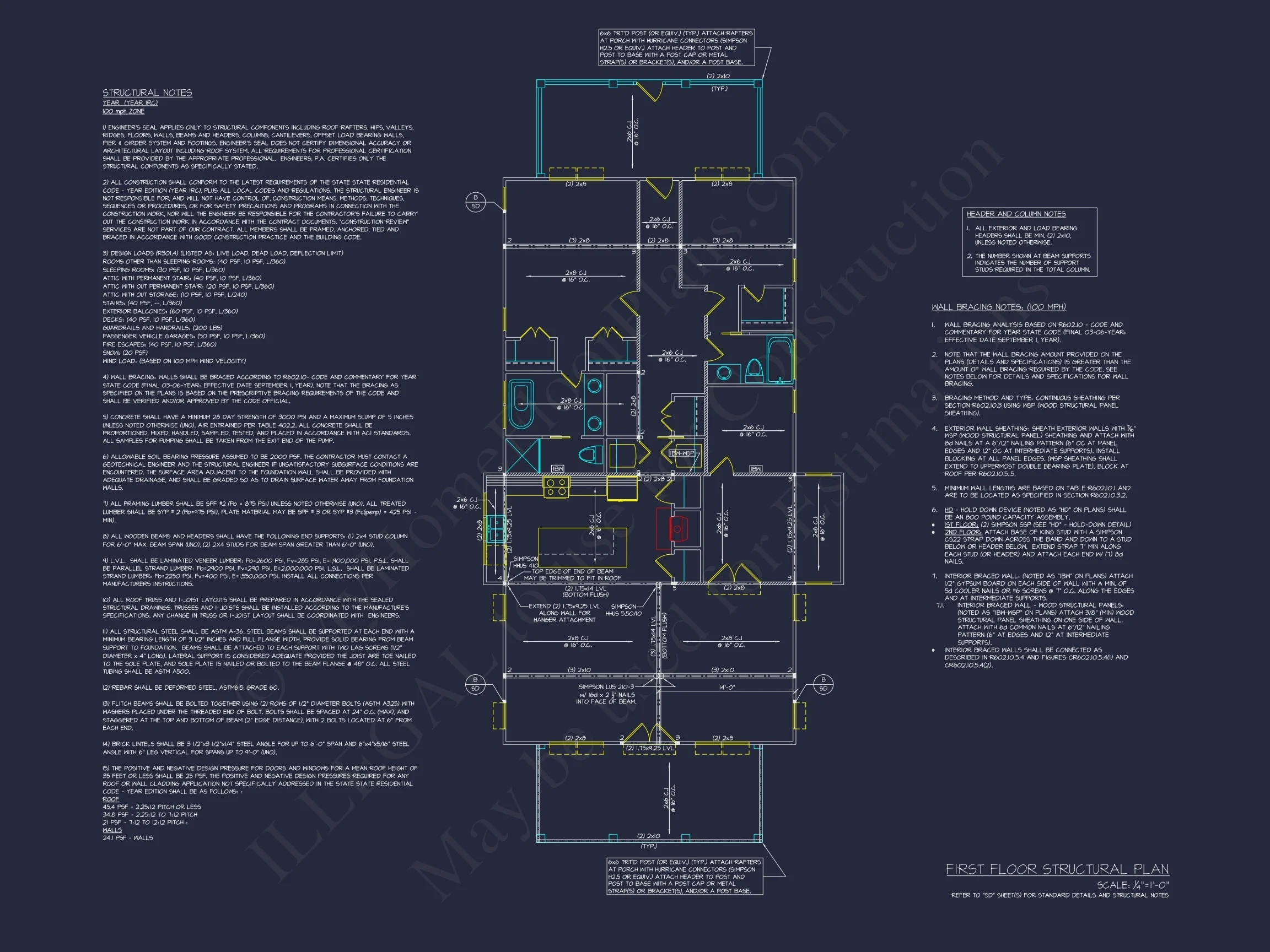 18-1010 HOUSE PLAN - Efficient House Floor Plan: Architectural Blueprint Designs 6 Efficient 2-Bedroom House Plan with Open Layout & Craftsman Design