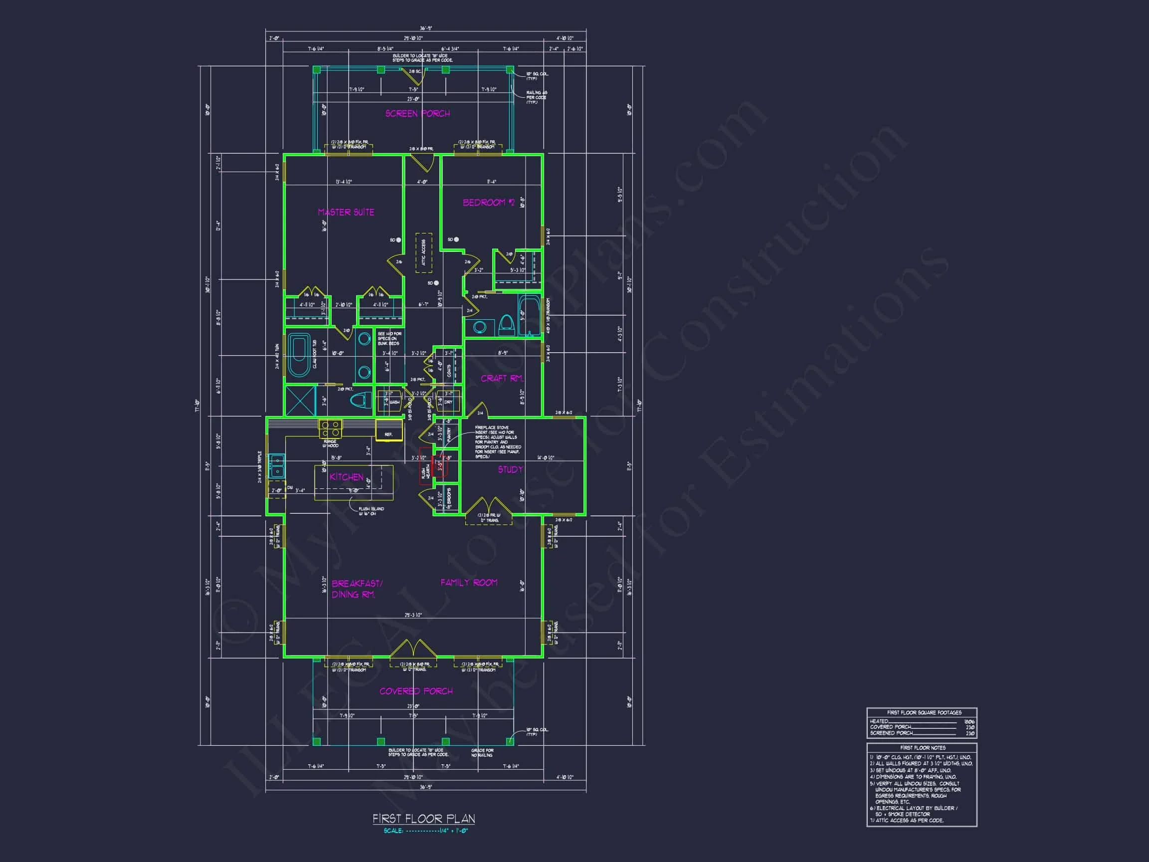 18-1010 HOUSE PLAN - Efficient House Floor Plan: Architectural Blueprint Designs 4 Efficient 2-Bedroom House Plan with Open Layout & Craftsman Design