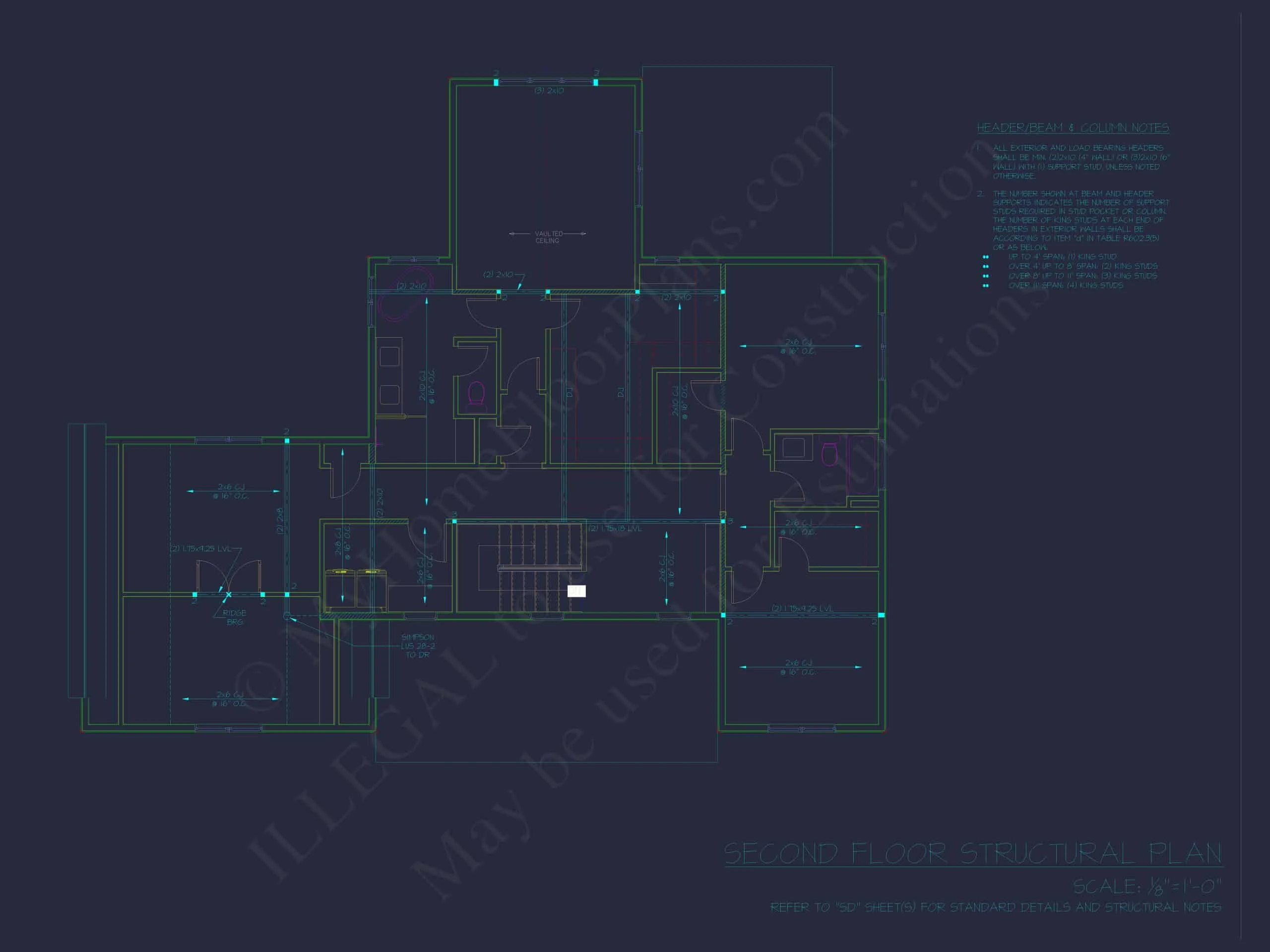 20-1843 HOUSE PLAN - Elegant House Plan with 4 Bed, 2-Story Blueprint & CAD Designs 11 Traditional Craftsman Colonial Floor Plan with Covered Porch & CAD Blueprints