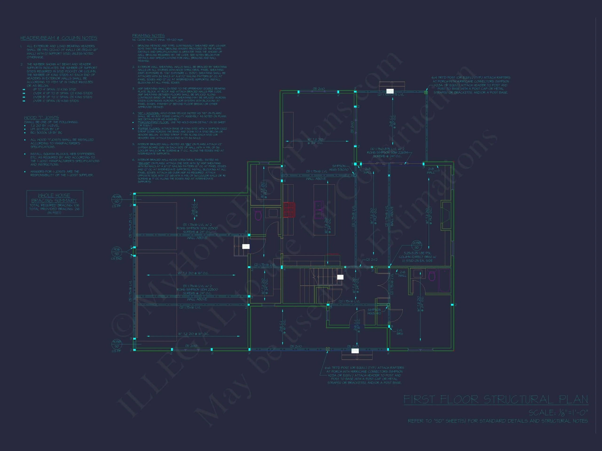 20-1843 HOUSE PLAN - Elegant House Plan with 4 Bed, 2-Story Blueprint & CAD Designs 12 Traditional Craftsman Colonial Floor Plan with Covered Porch & CAD Blueprints