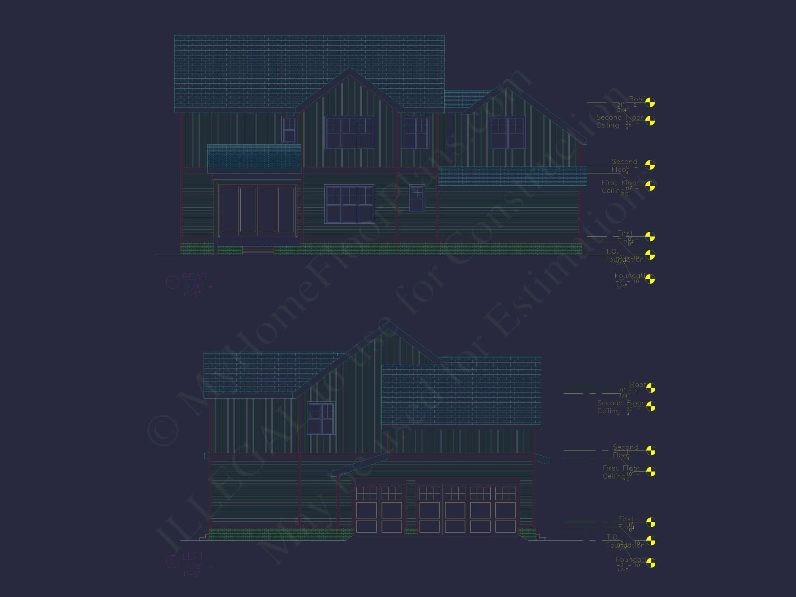 20-1843 HOUSE PLAN - Elegant House Plan with 4 Bed, 2-Story Blueprint & CAD Designs 7 Traditional Craftsman Colonial Floor Plan with Covered Porch & CAD Blueprints