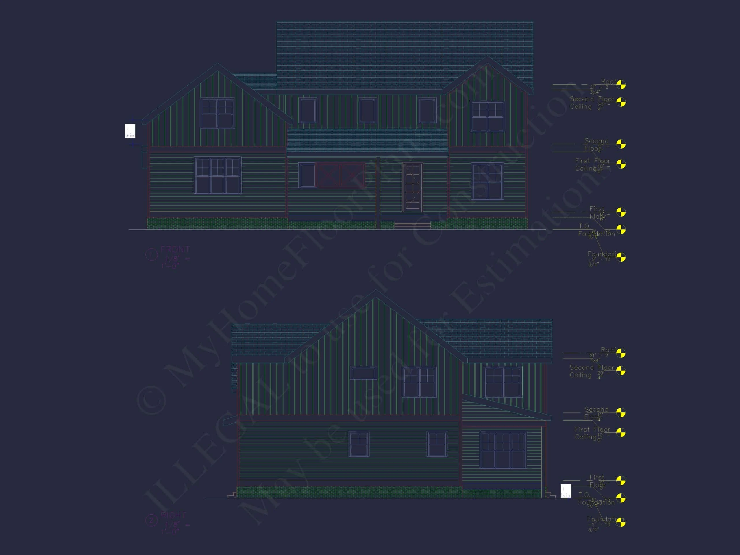 20-1843 HOUSE PLAN - Elegant House Plan with 4 Bed, 2-Story Blueprint & CAD Designs 6 Traditional Craftsman Colonial Floor Plan with Covered Porch & CAD Blueprints