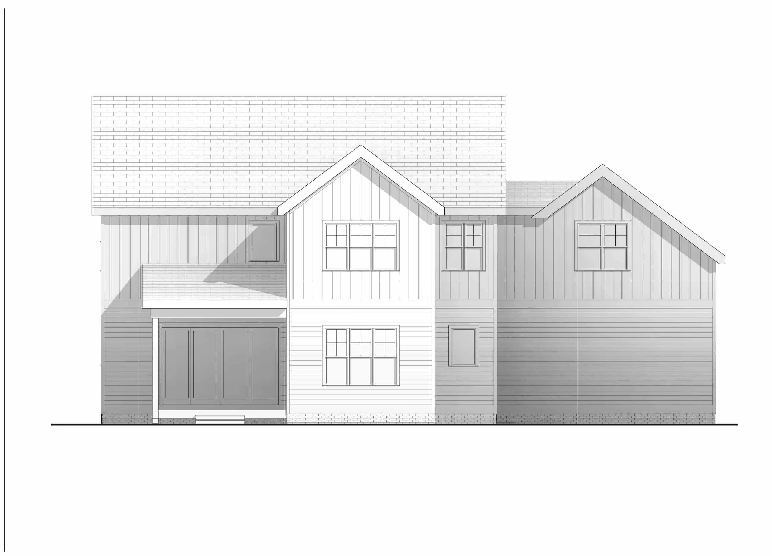 20-1843 HOUSE PLAN - Elegant House Plan with 4 Bed, 2-Story Blueprint & CAD Designs 3 Traditional Craftsman Colonial Floor Plan with Covered Porch & CAD Blueprints
