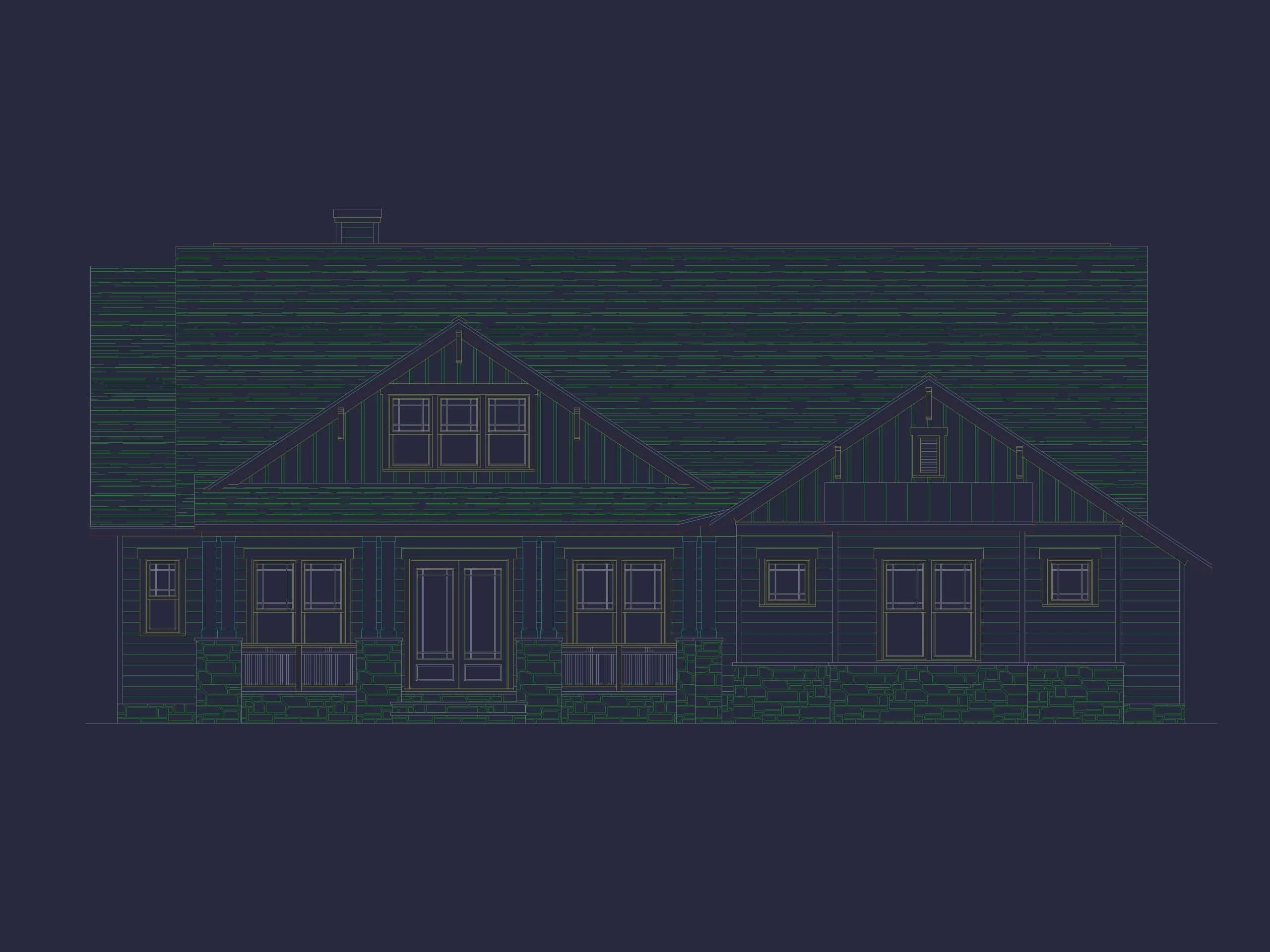 10-1454 HOUSE PLAN - Spacious 1.5 Story House Plan | Blueprint with CAD Designs 37 Spacious 1.5-Story Craftsman House Plan with Open Floor Layout