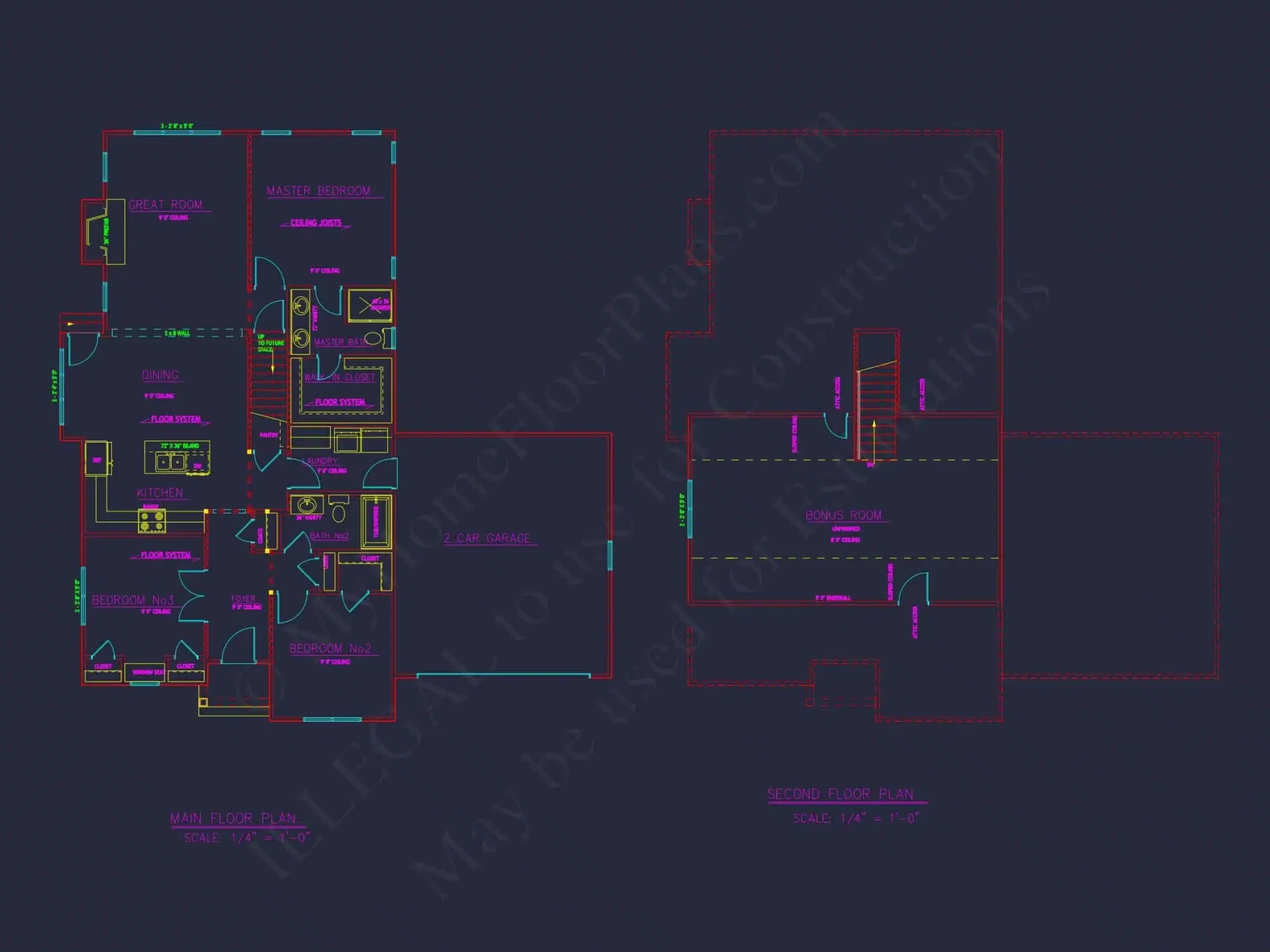 Custom house Plan with 3 Bedrooms, CAD Floor Designs & Blueprint