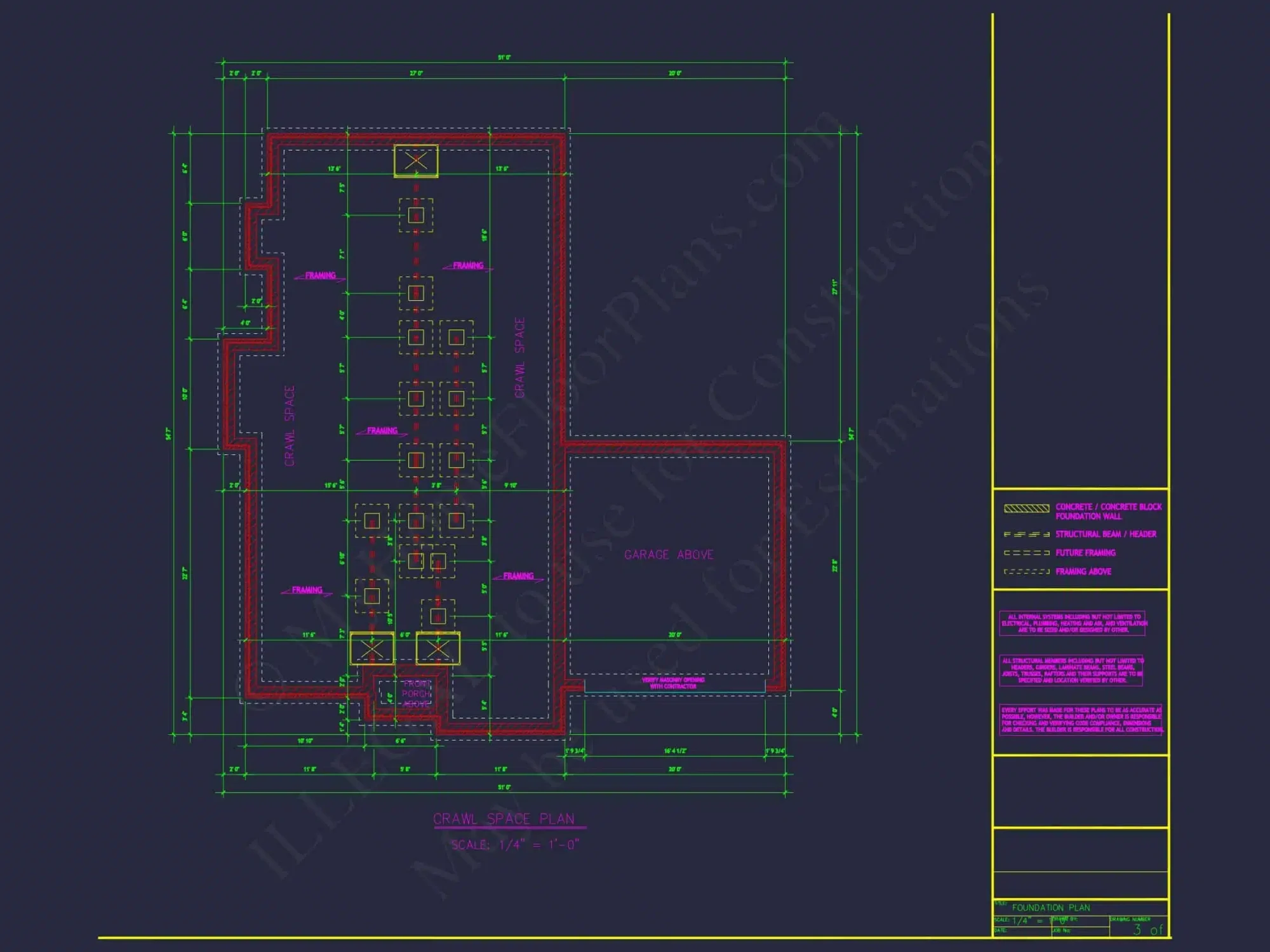 Custom house Plan with 3 Bedrooms, CAD Floor Designs & Blueprint