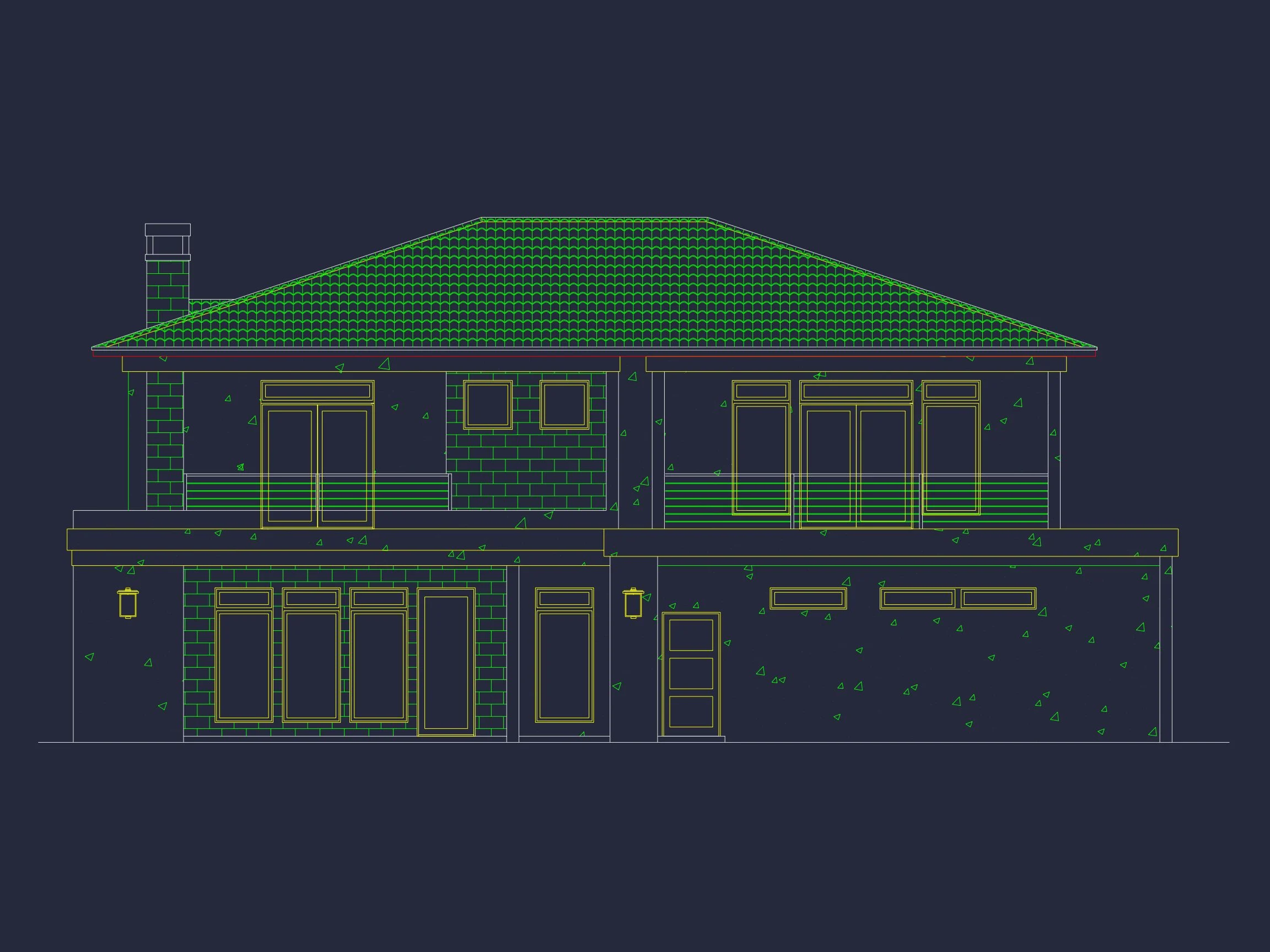 19-1180 HOUSE PLAN - 4 Bed 3.5 Bath 3,800 SF Contemporary Tropical-Modern House Plan w/ 3-Car Carport 2 Modern 2-Story house Floor Plan with Detailed CAD Designs