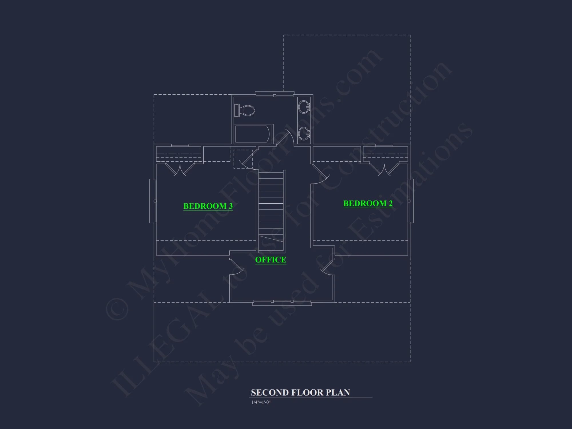 Modern Beach House CAD Blueprint with 2-Story Floor Plan