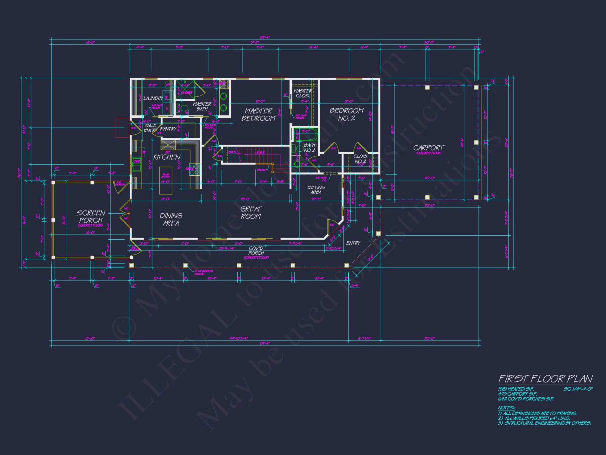 Craftsman house Plan with 2 Story Floor Plan & CAD Designs
