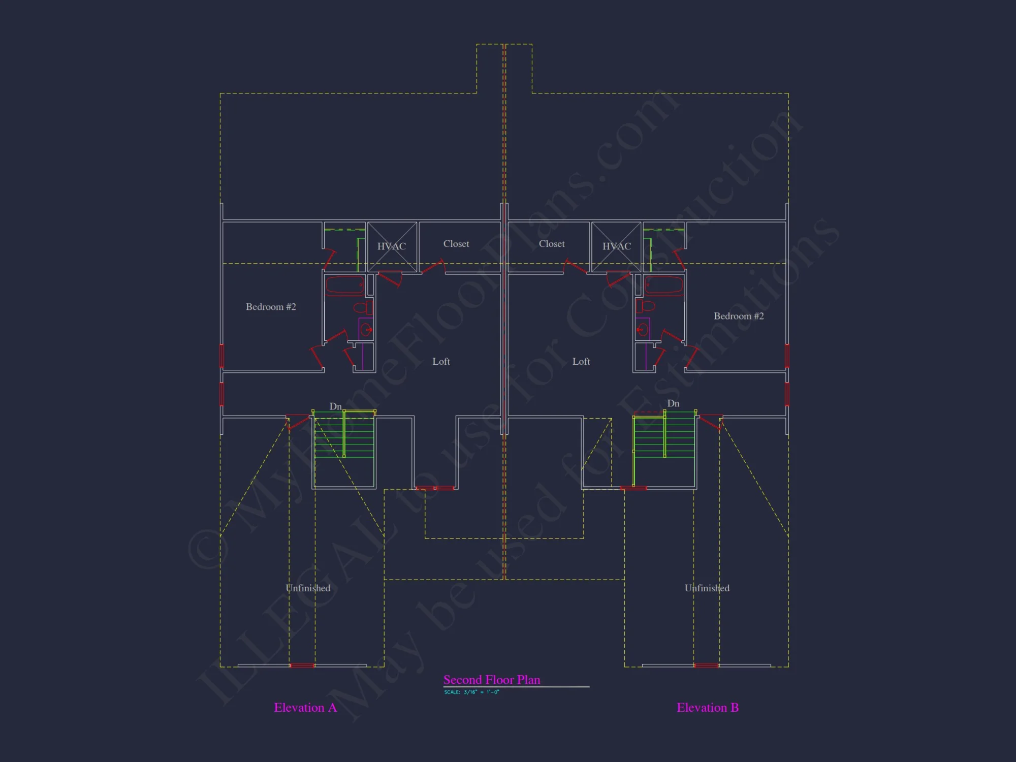 Stunning Duplex house Plan with CAD Designs and Blueprints