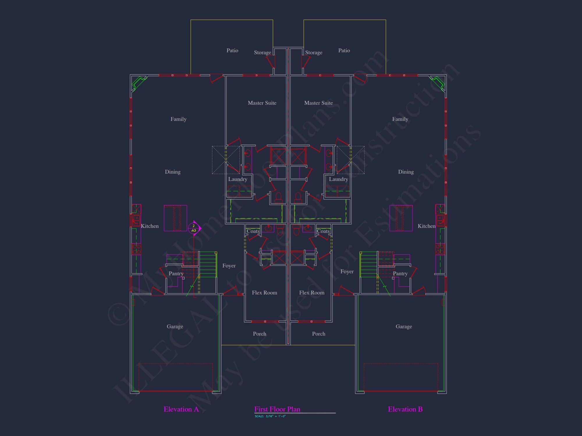 Stunning Duplex house Plan with CAD Designs and Blueprints