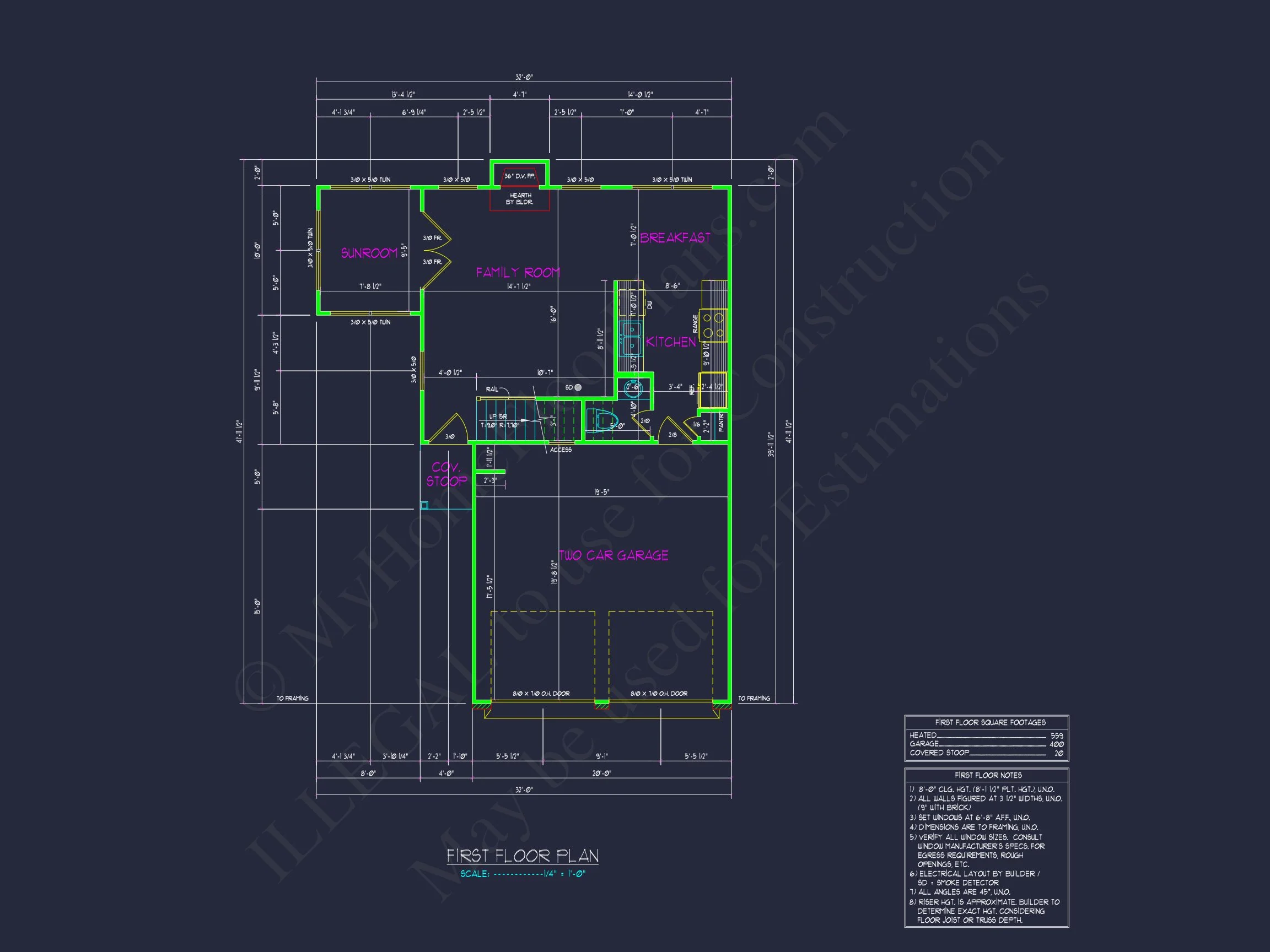16-1000 HOUSE PLAN - Traditional Neo-Colonial House Plan – 3 Bed, 2 Bath, 1,411 Sq Ft 7 Efficient 2-Story house Plan with 3 Bedrooms and CAD Design