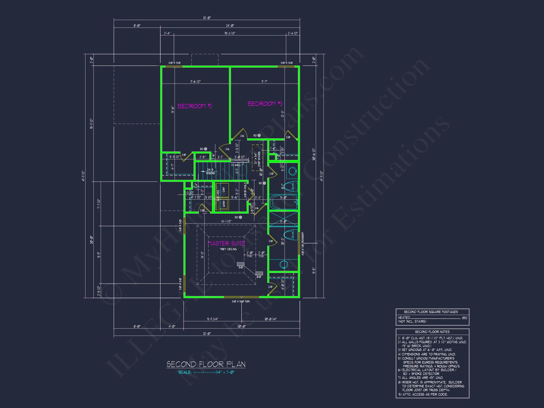 16-1000 HOUSE PLAN - Traditional Neo-Colonial House Plan – 3 Bed, 2 Bath, 1,411 Sq Ft 8 Efficient 2-Story house Plan with 3 Bedrooms and CAD Design