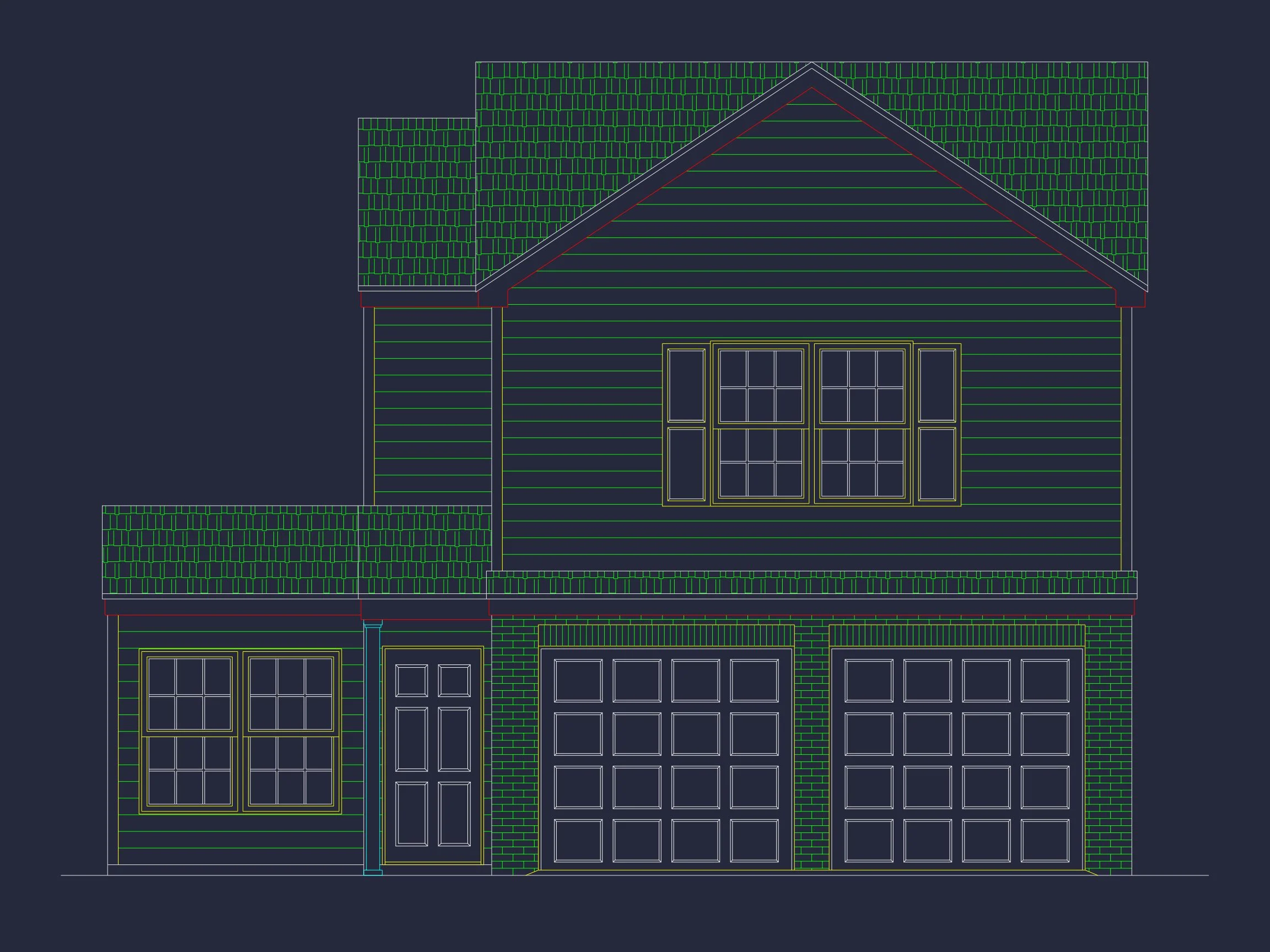 16-1000 HOUSE PLAN - Traditional Neo-Colonial House Plan – 3 Bed, 2 Bath, 1,411 Sq Ft 4 Efficient 2-Story house Plan with 3 Bedrooms and CAD Design