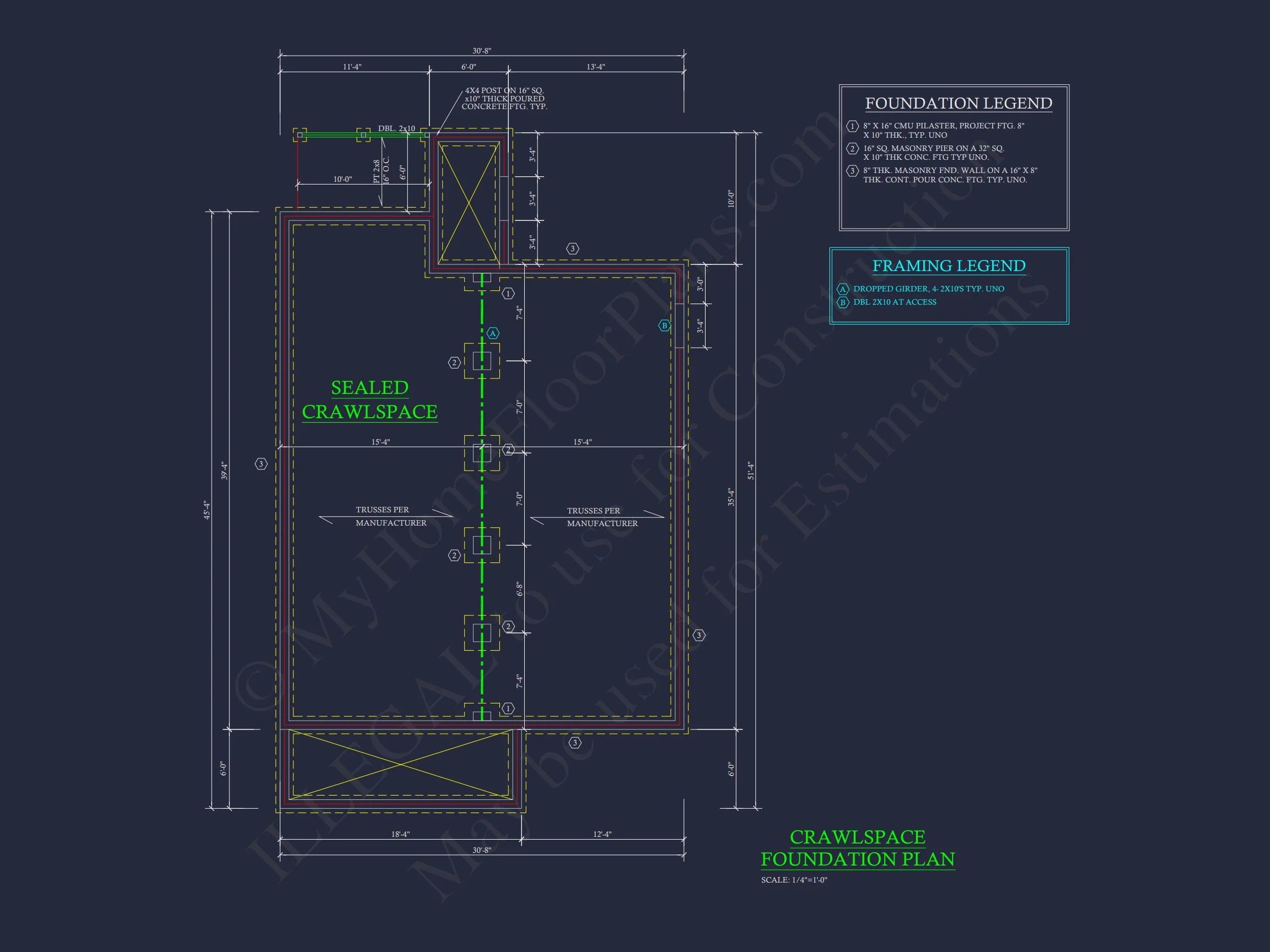 15-1901 HOUSE PLAN - 1130 Sq. Ft. House Plan with Open Floor Blueprint | CAD Designs 6 CAD Designs