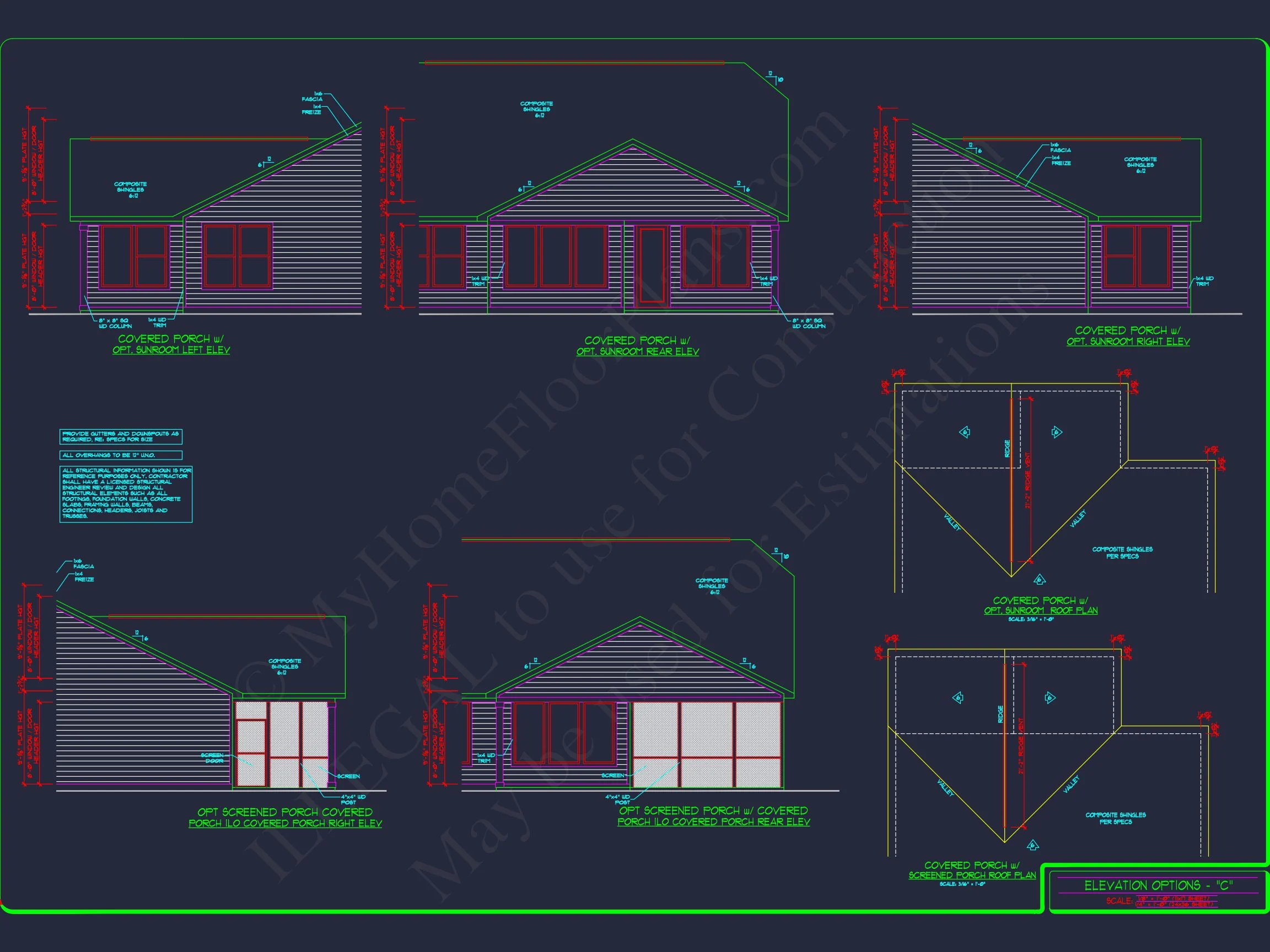 15-1253 HOUSE PLAN - Craftsman House Plan with Bonus Room | CAD and Blueprints 21 CAD and Blueprints