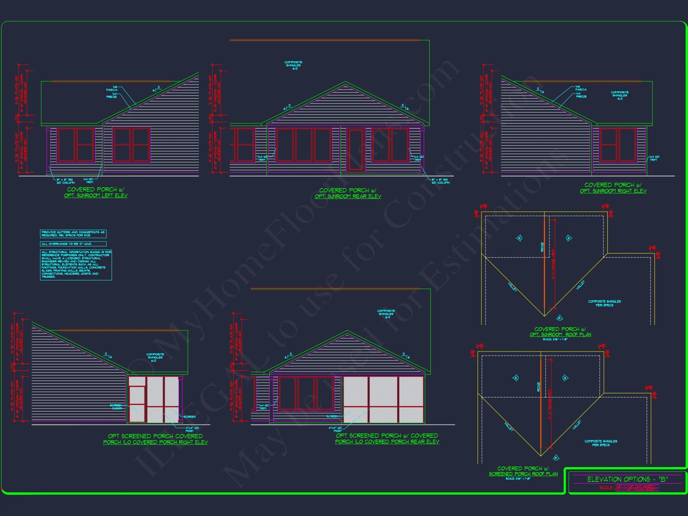 15-1253 HOUSE PLAN - Craftsman House Plan with Bonus Room | CAD and Blueprints 17 CAD and Blueprints