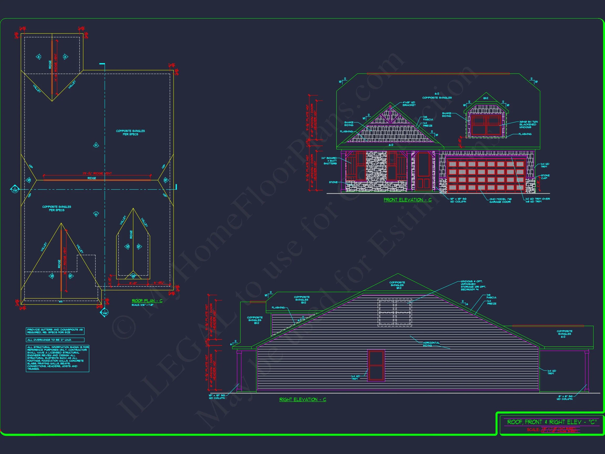 15-1253 HOUSE PLAN - Craftsman House Plan with Bonus Room | CAD and Blueprints 18 Craftsman house Plan with Bonus Room