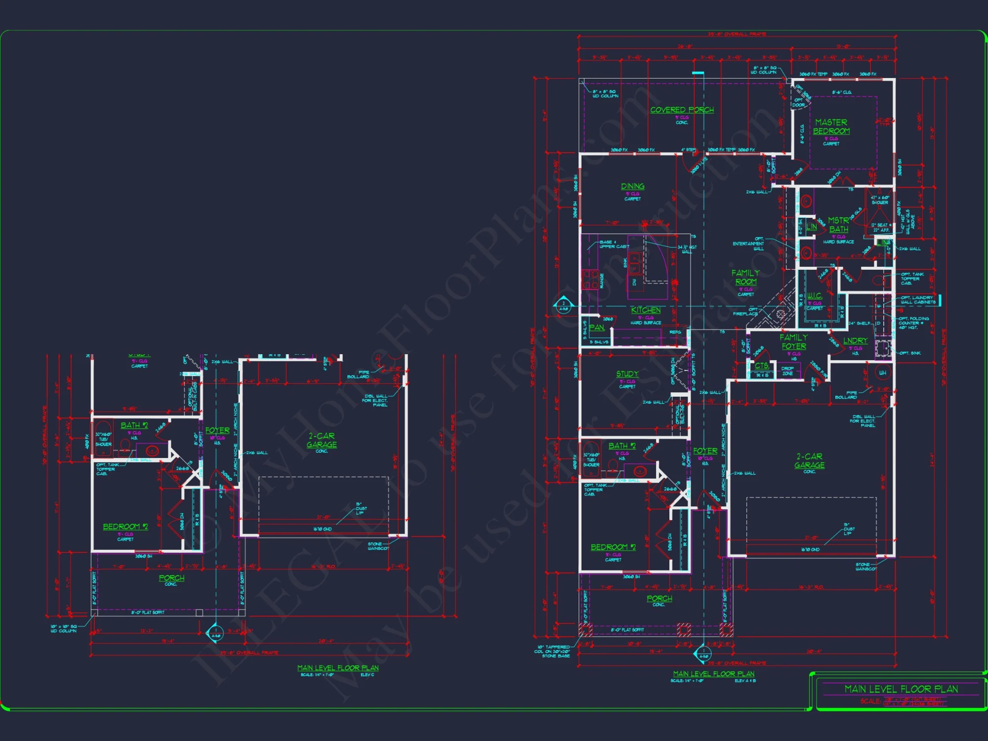 Craftsman Style house Floor Plan