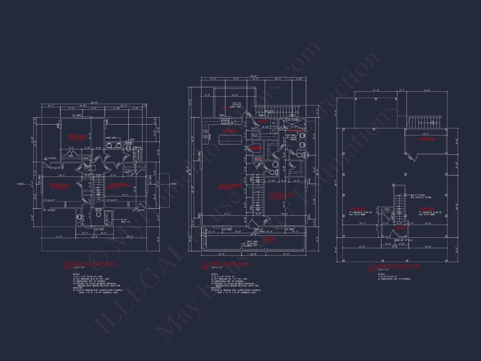 Modern Beach house Plan with 2.5 Floors and Open Designs
