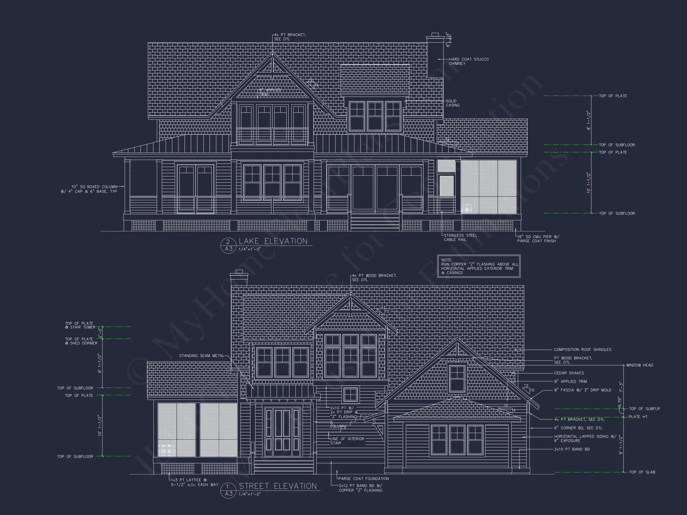 14-1667 HOUSE PLAN - Craftsman House Floor Plan: 2-Story, 3-Bed Blueprint 2 Craftsman house Floor Plan: 2-Story, 3-Bed Blueprint