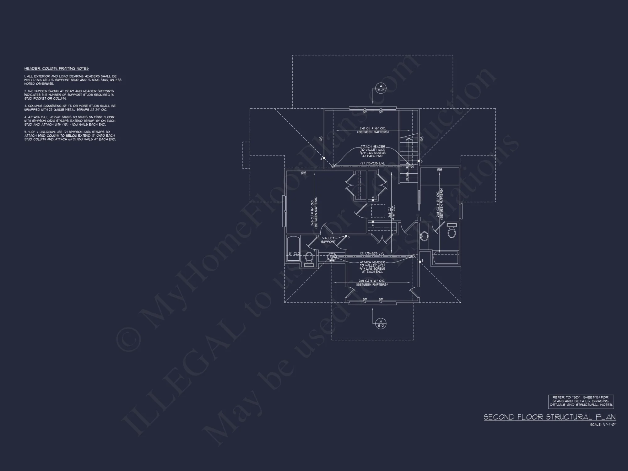 Coastal house Floor Plan: 3-Bed, 2-Story Blueprint