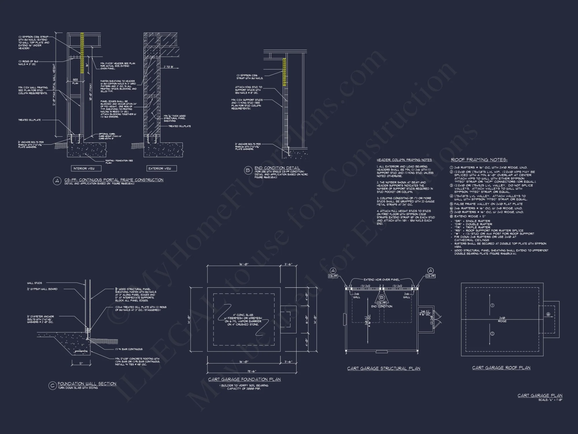 Modern Beach house Blueprint with 2 Floors & Golf Cart Garage