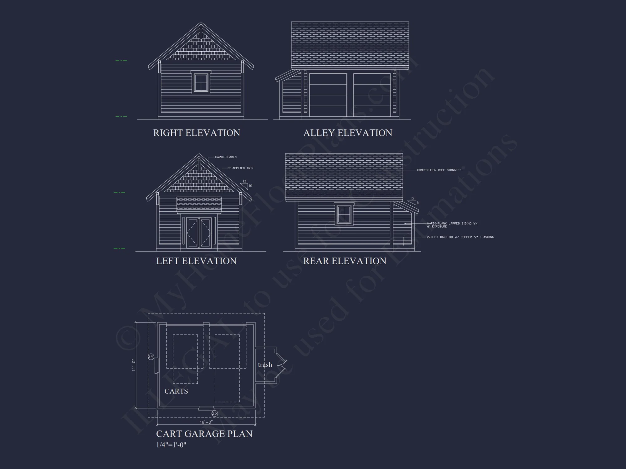 Modern Beach house Blueprint with 2 Floors & Golf Cart Garage