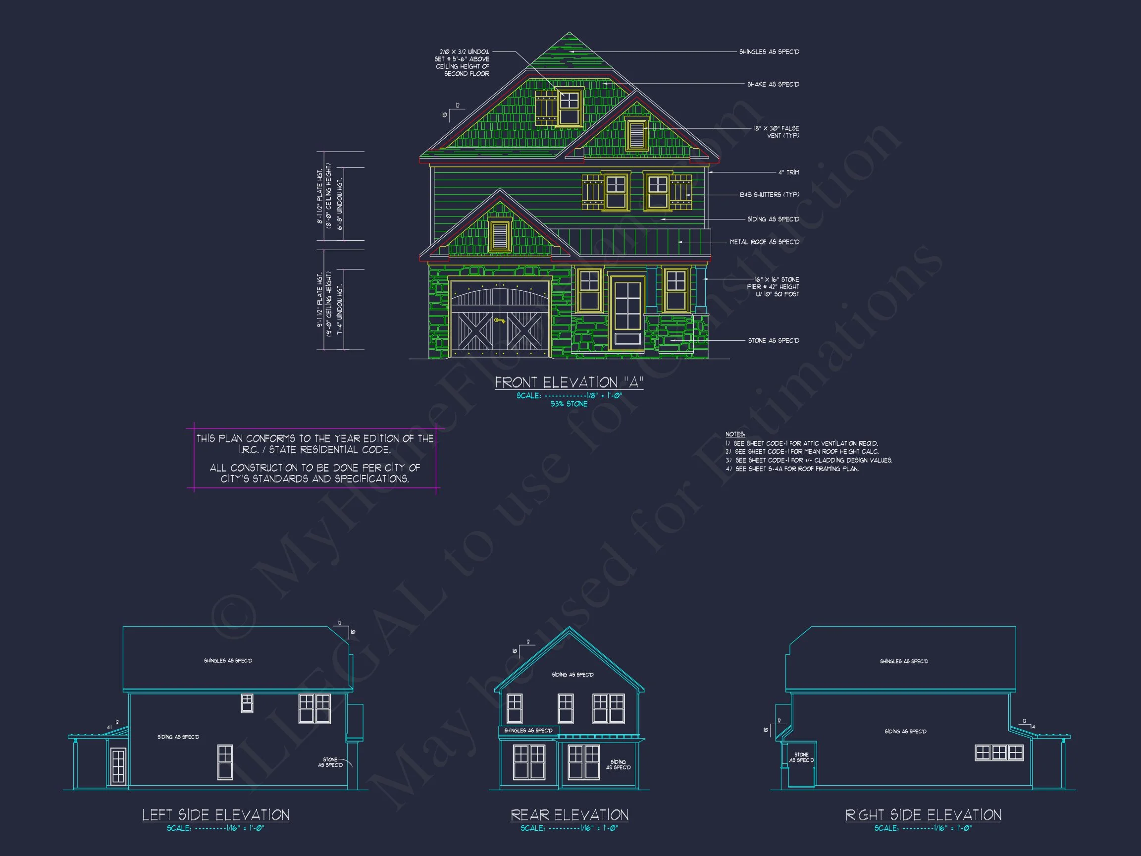 12-2141 HOUSE PLAN - Charming 2-Story Craftsman House Plan | Floor Plan & CAD Designs 5 Floor Plan & CAD Designs