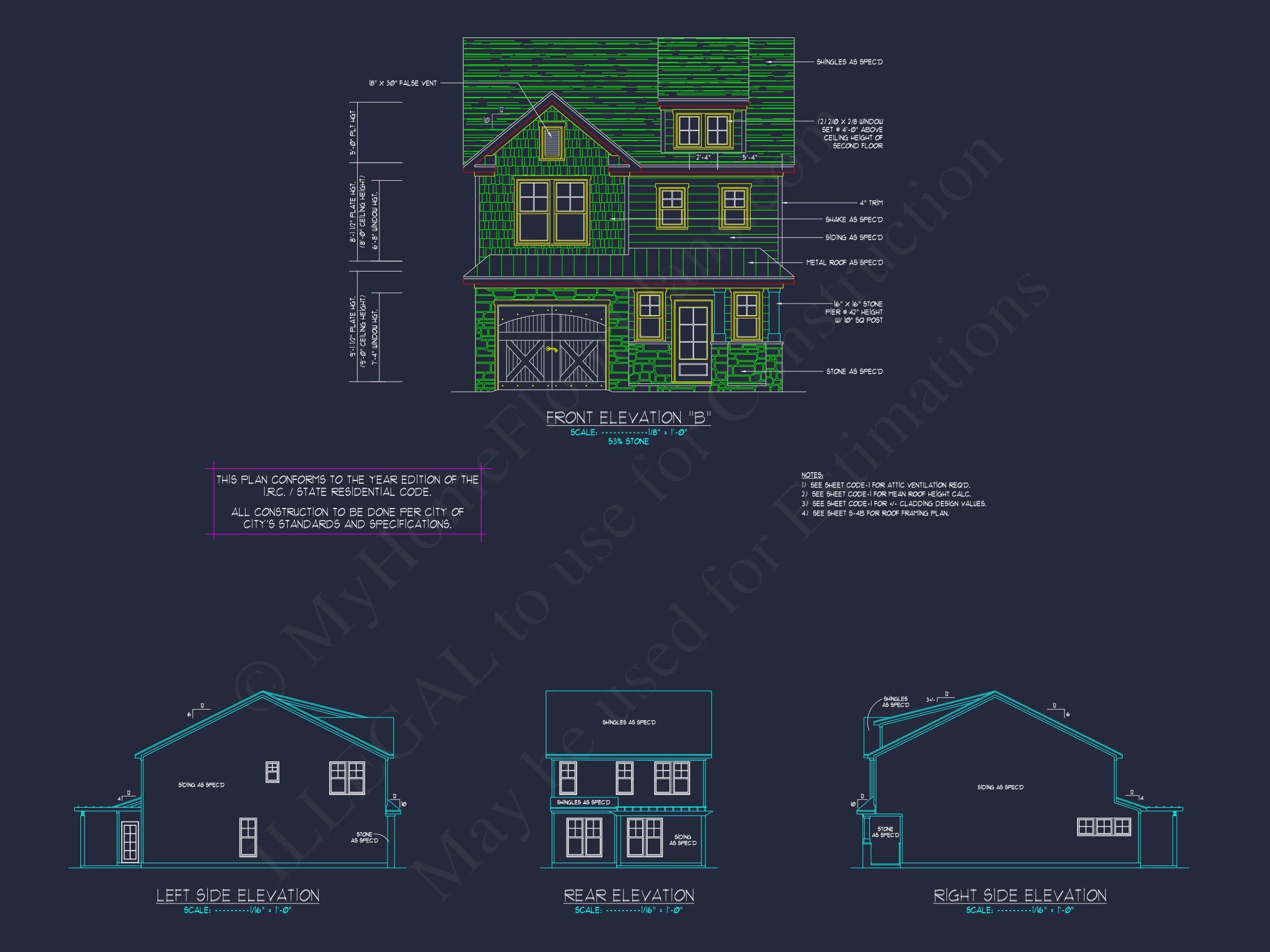 12-2141 HOUSE PLAN - Charming 2-Story Craftsman House Plan | Floor Plan & CAD Designs 4 Charming 2-Story Craftsman house Plan