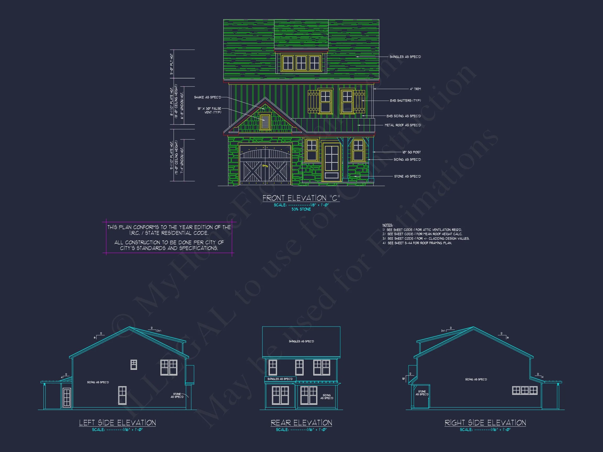 12-2141 HOUSE PLAN - Charming 2-Story Craftsman House Plan | Floor Plan & CAD Designs 3 Floor Plan & CAD Designs